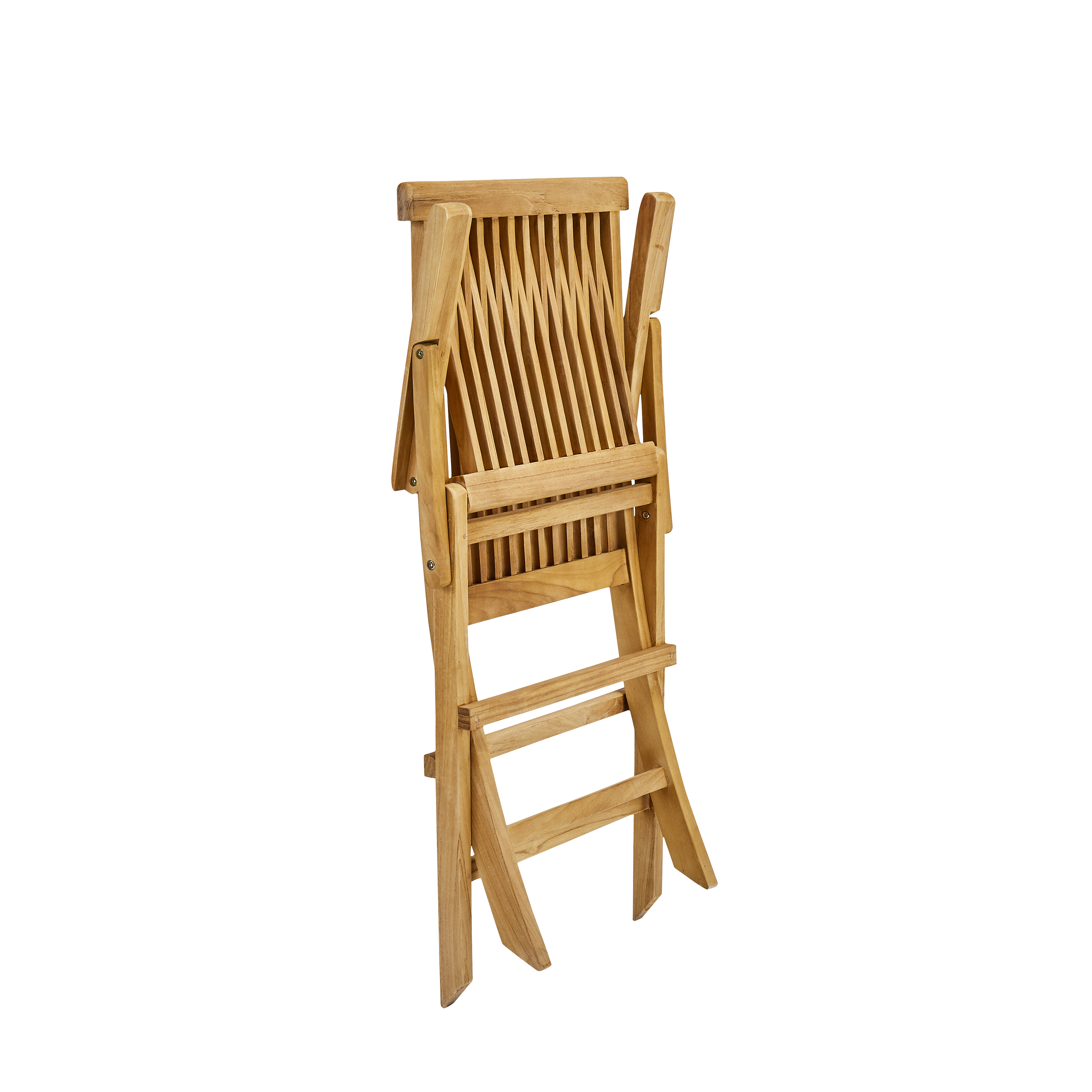 Sedia da giardino con braccioli pieghevole Antea NATERIAL, 2 posti, struttura e seduta in teak marrone - 9