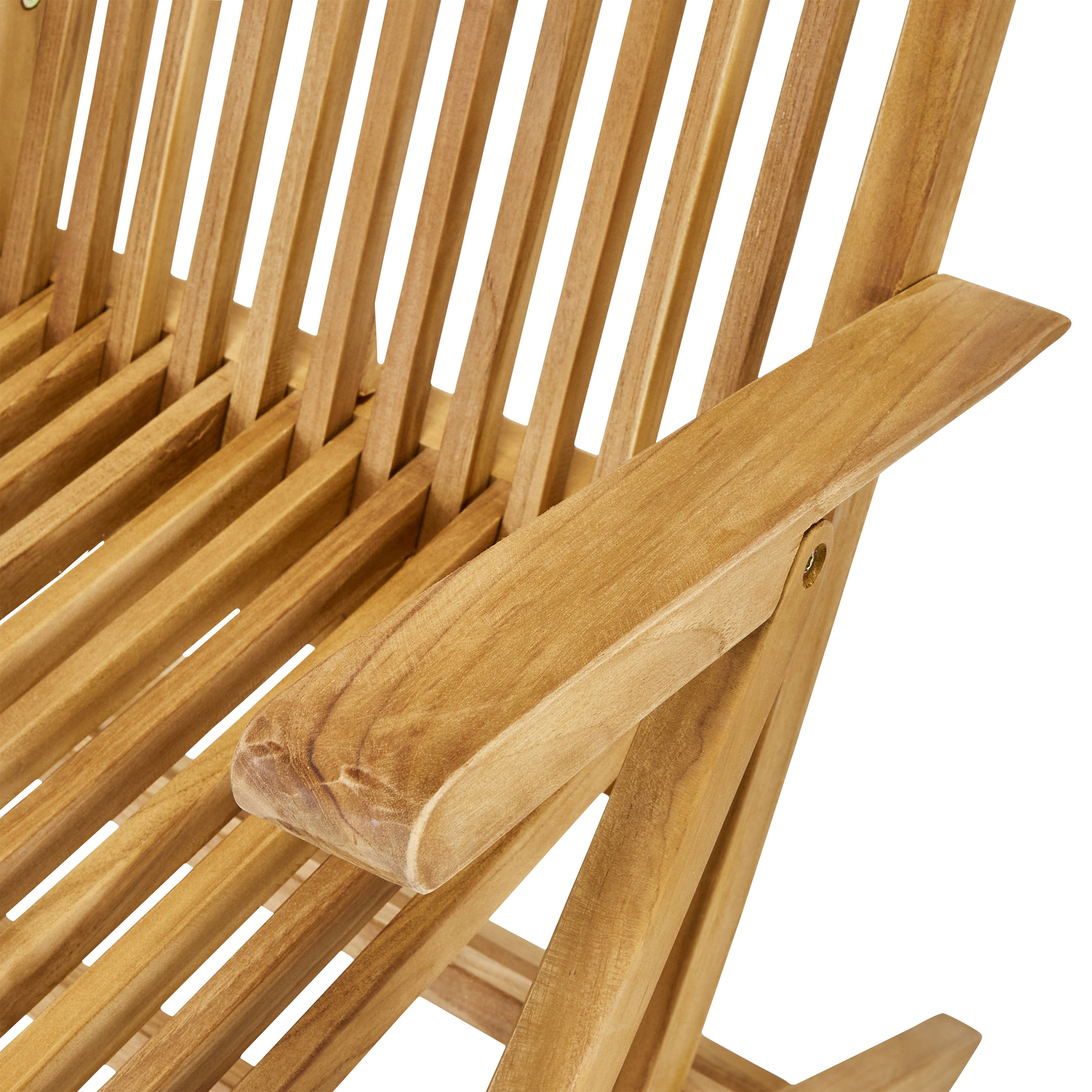 Sedia da giardino con braccioli pieghevole Antea NATERIAL, 2 posti, struttura e seduta in teak marrone - 14