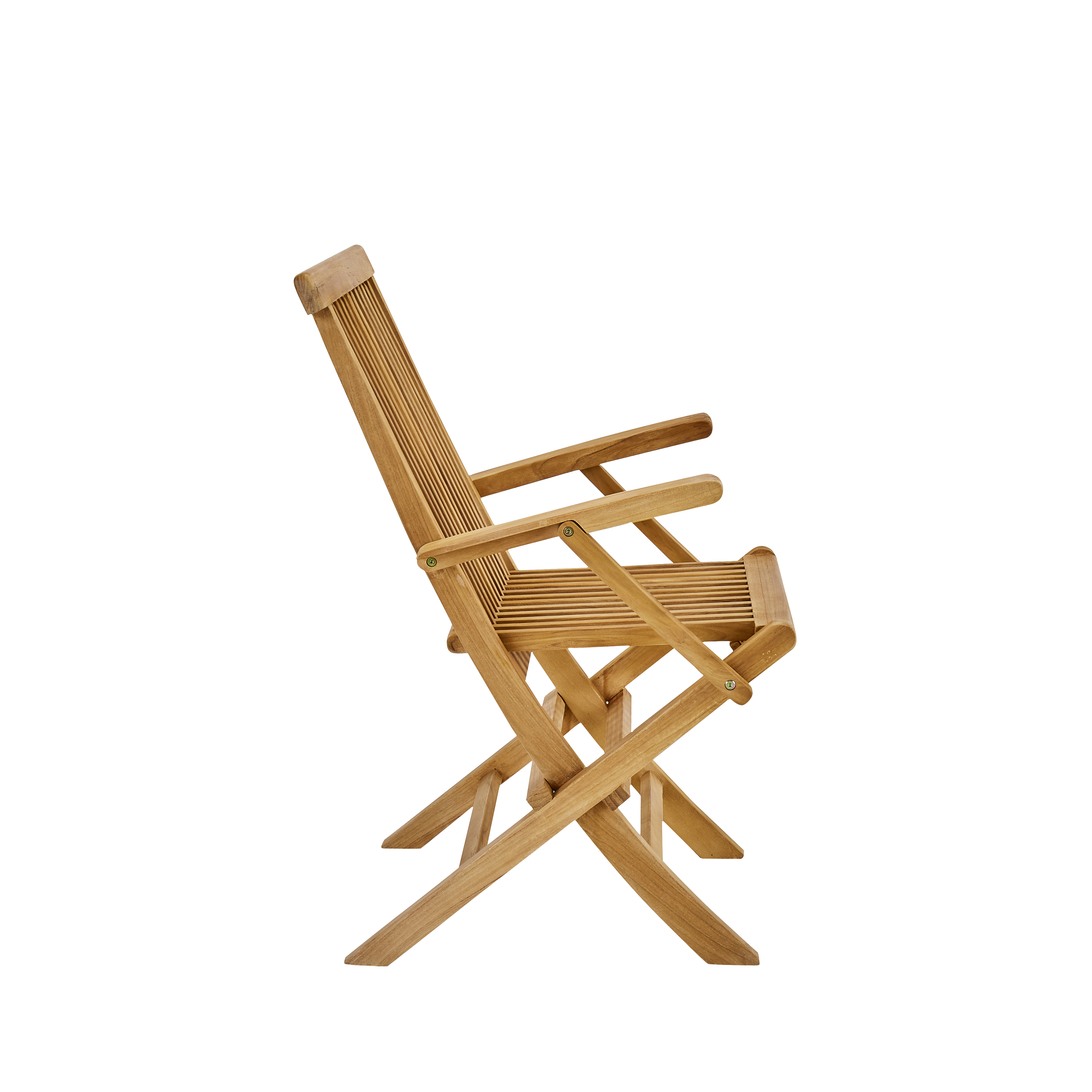 Sedia da giardino con braccioli pieghevole Antea NATERIAL, 2 posti, struttura e seduta in teak marrone - 11