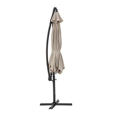 Ombrellone a palo laterale grigio Polar con telo esagonale tortora L 290 x P 290 x H 245 cm - 3