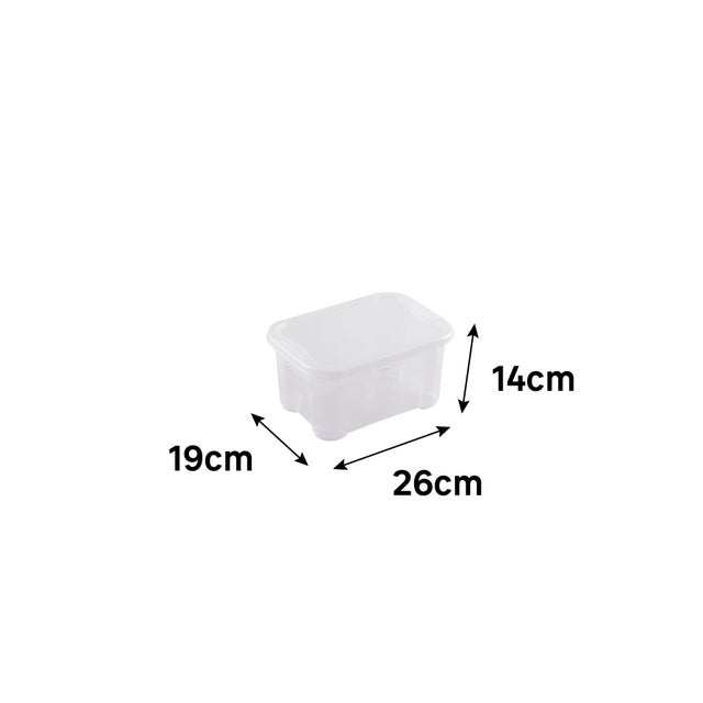 Boîte transparente, 4L, H.14 x l.26 x P.19 cm