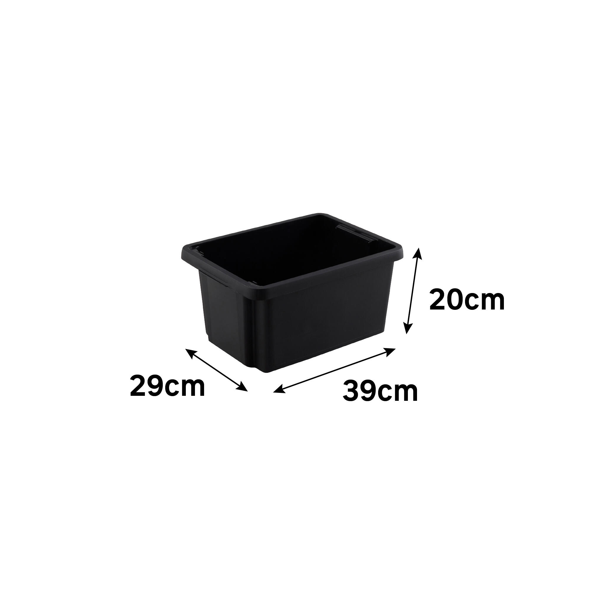 Caja de almacenamiento negra capacidad de 16 L  medidas 39x20x29 cm - 2