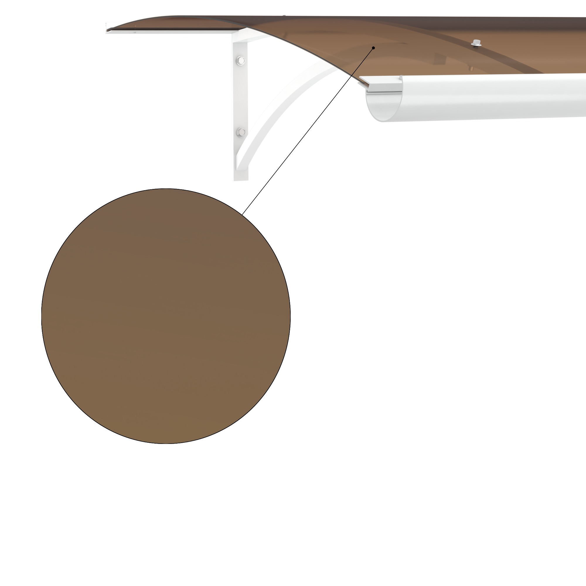 Alpendre em alumínio castanho Isoxa 150x90 cm - 3