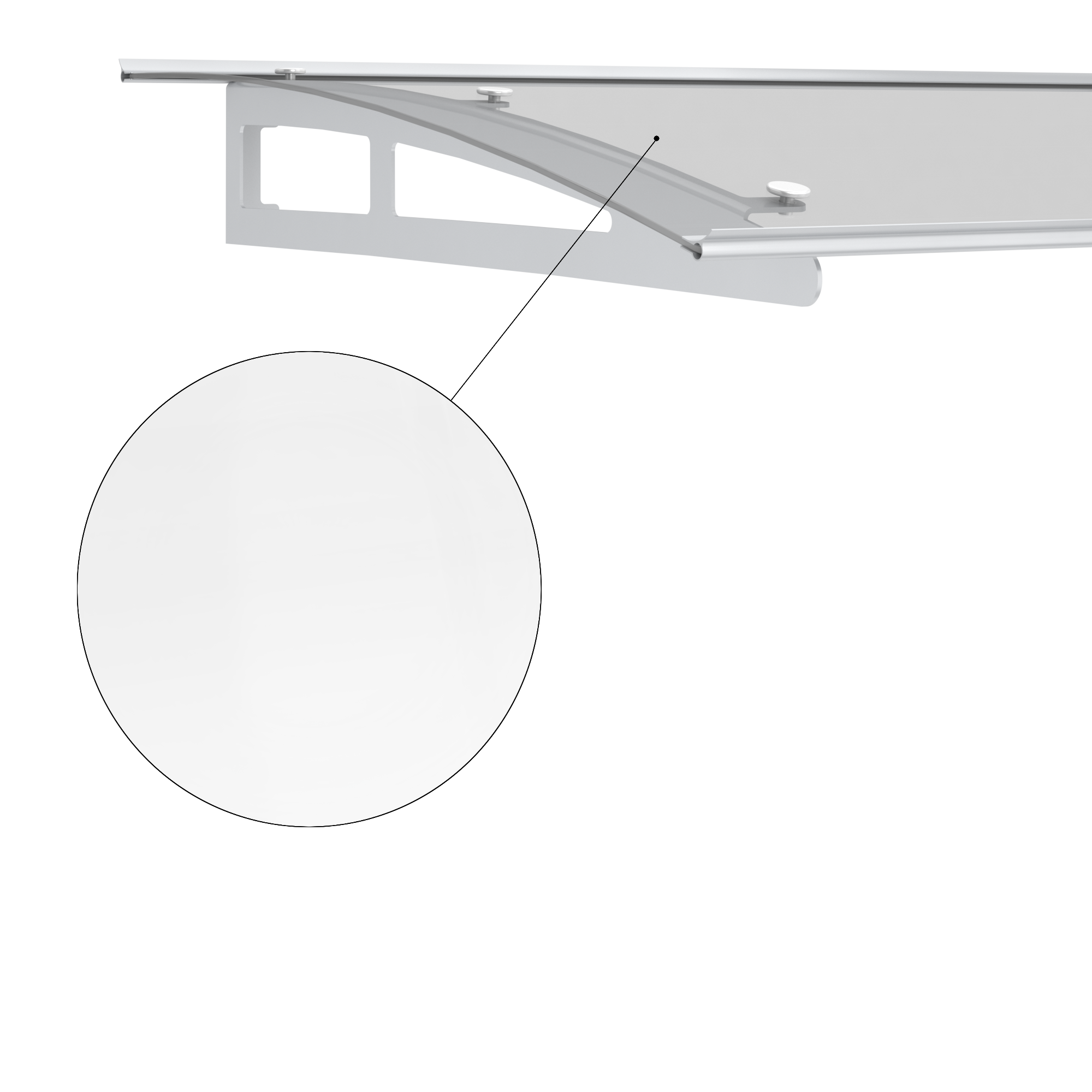 Daszek nad drzwi prosty 150 x 90 cm srebrny Artens - 3