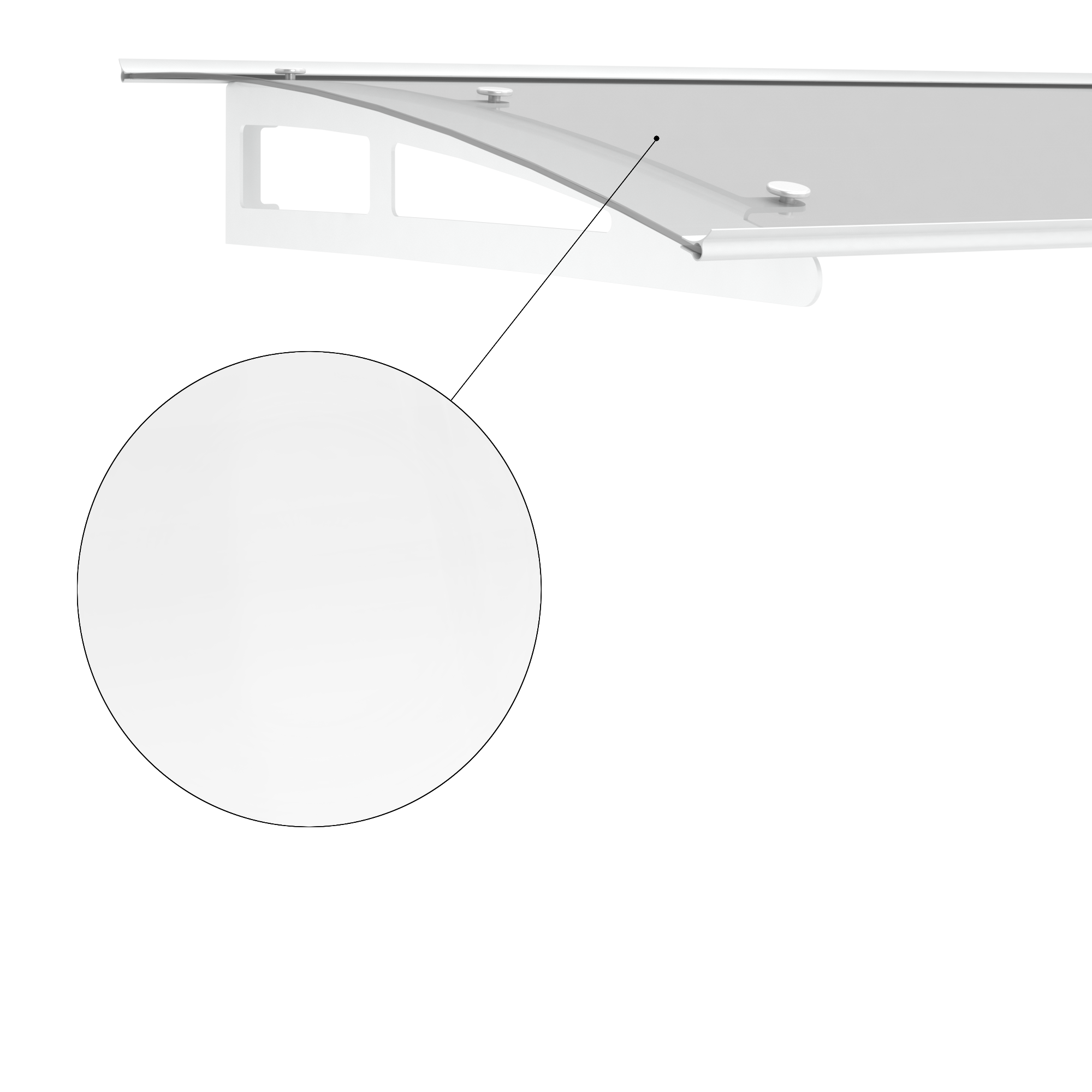 Alpendre em alumínio branco Isoxa 150x90 cm - 3