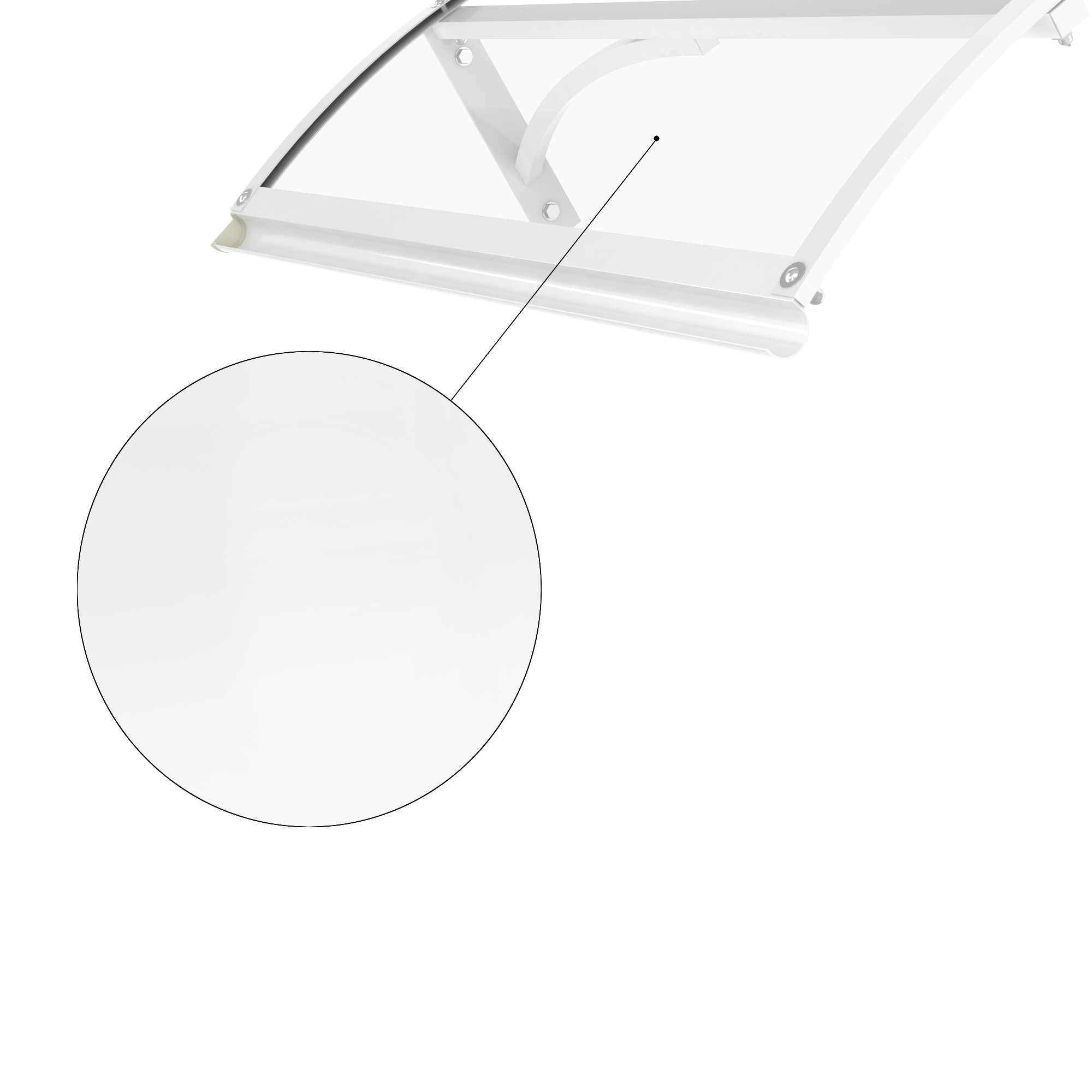 Alpendre Artens volta branco 150x90cm transparente - 3