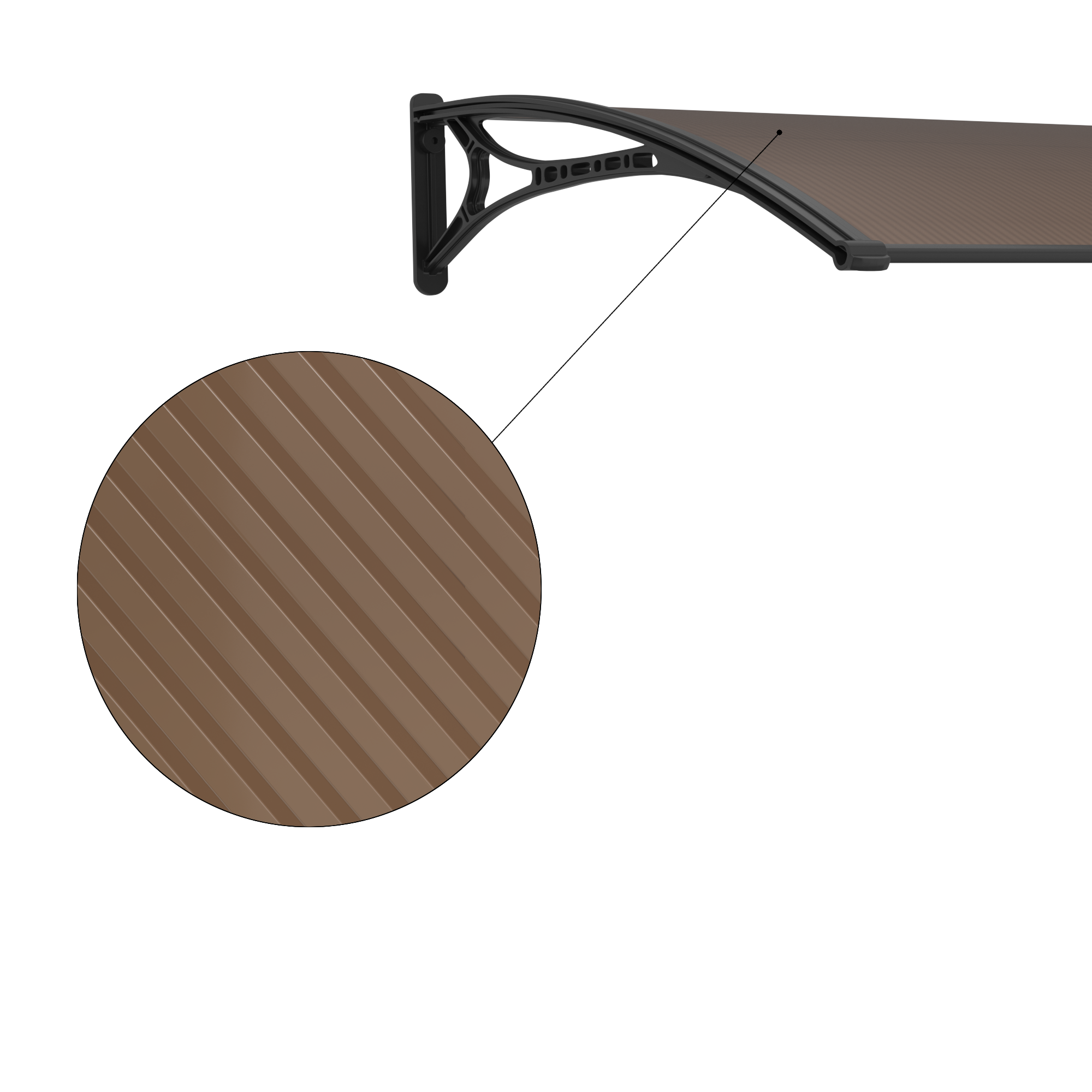 Alpendre em resina preto 100x60 cm - 5