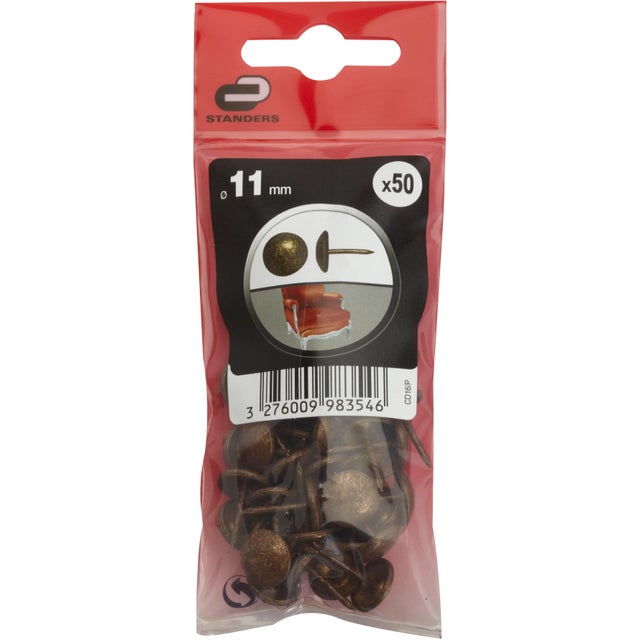 Lot De 35 Clous Décoratifs Tête Ronde 11mm - Acier Inoxydable, Pour Ameublement, Neuf