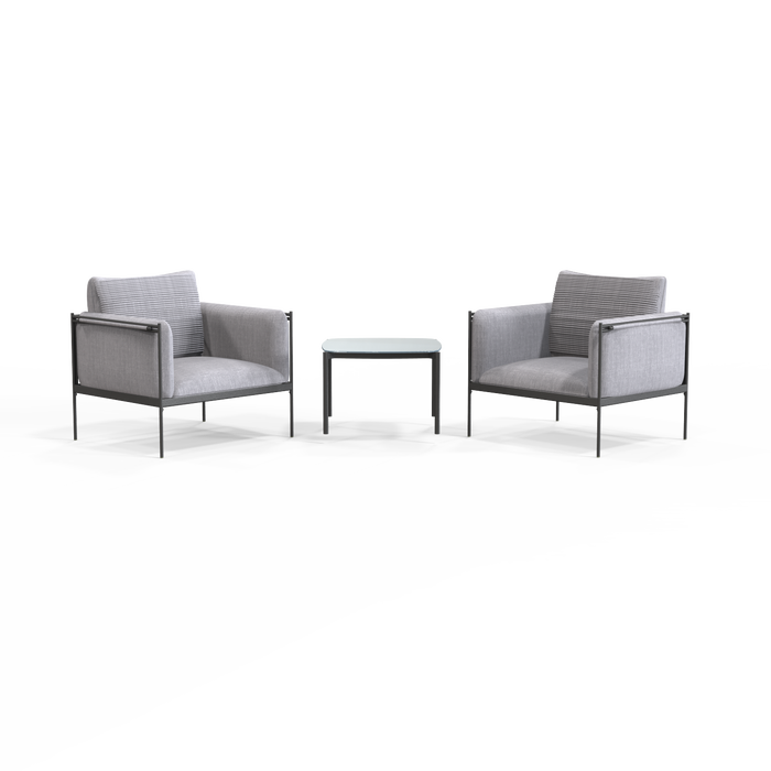 SET PORCHE MET NATERIAL LEVO GRIS