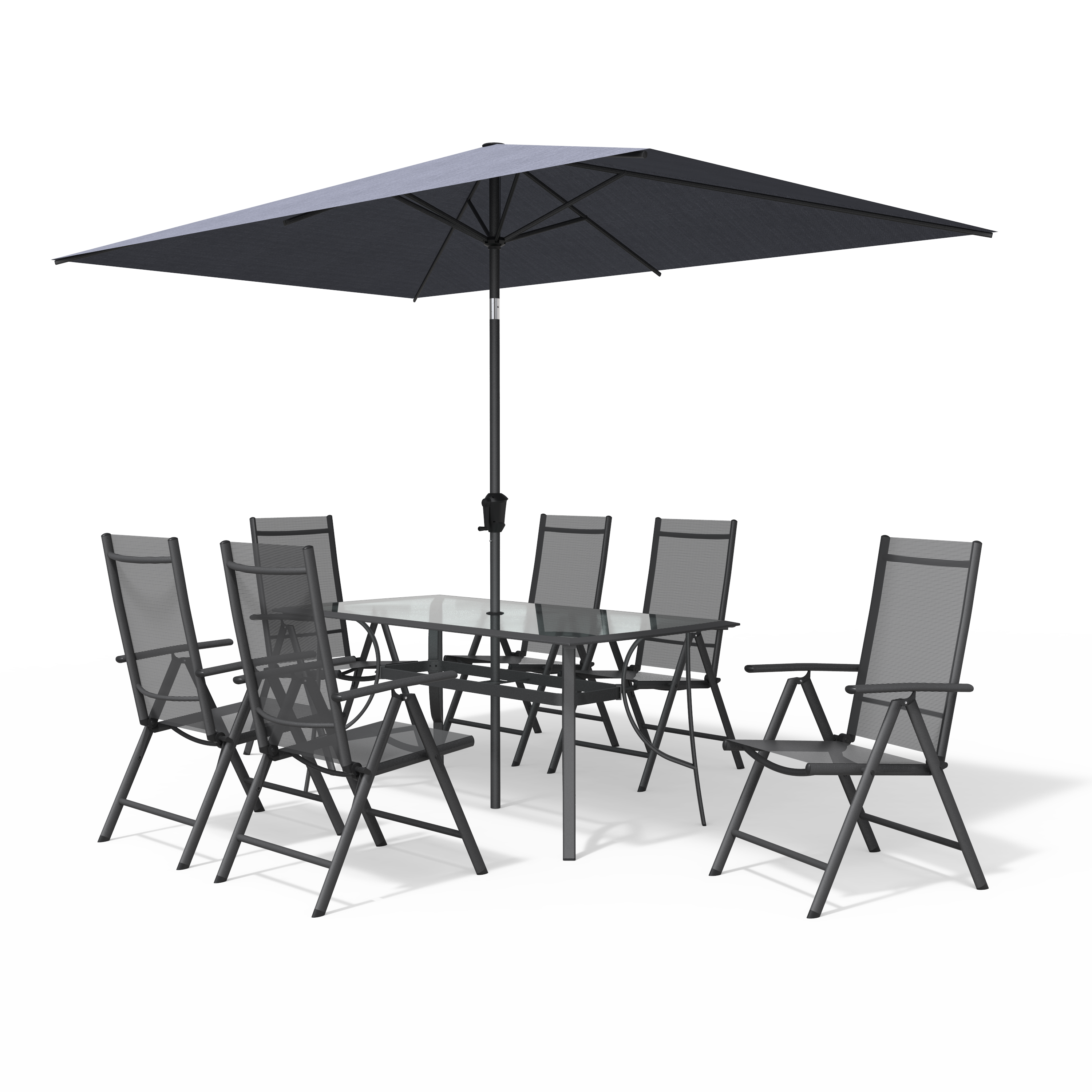 Set de comedor NATERIAL Ovion de aluminio gris para 6 personas - 2