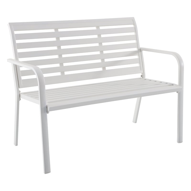 Ławka ogrodowa aluminiowa biała 113x61.5x86 cm Naterial