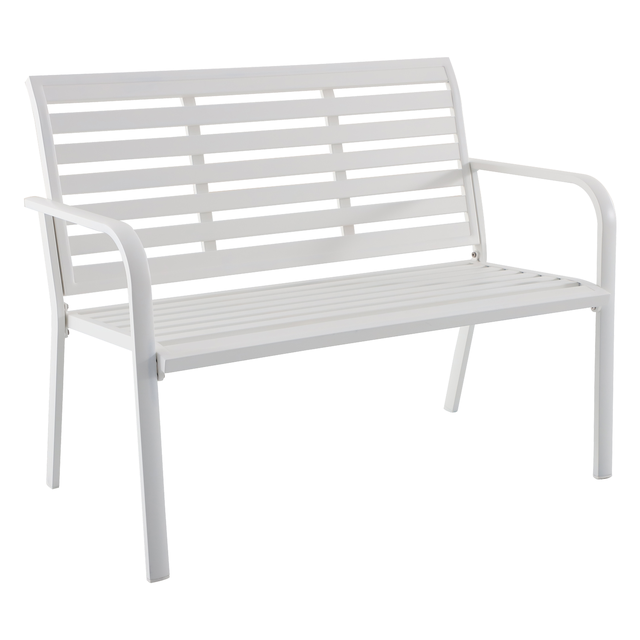 Banc de jardin NATERIAL Centra en aluminium blanc
