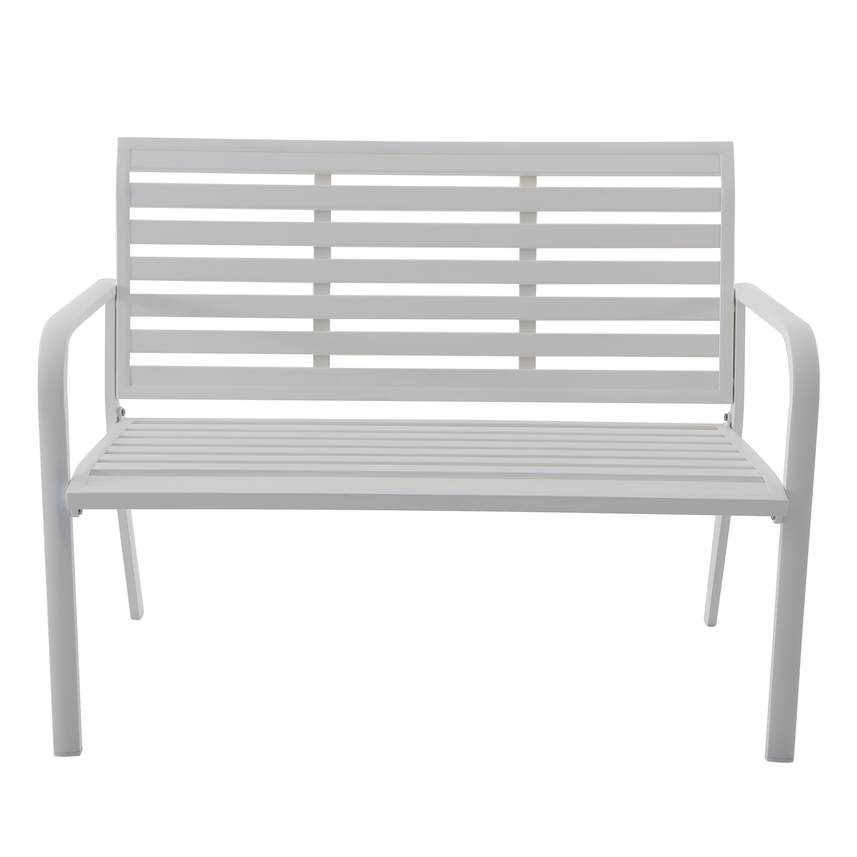 Panca da giardino in alluminio bianco con braccioli Centra NATERIAL, 3 posti - 7