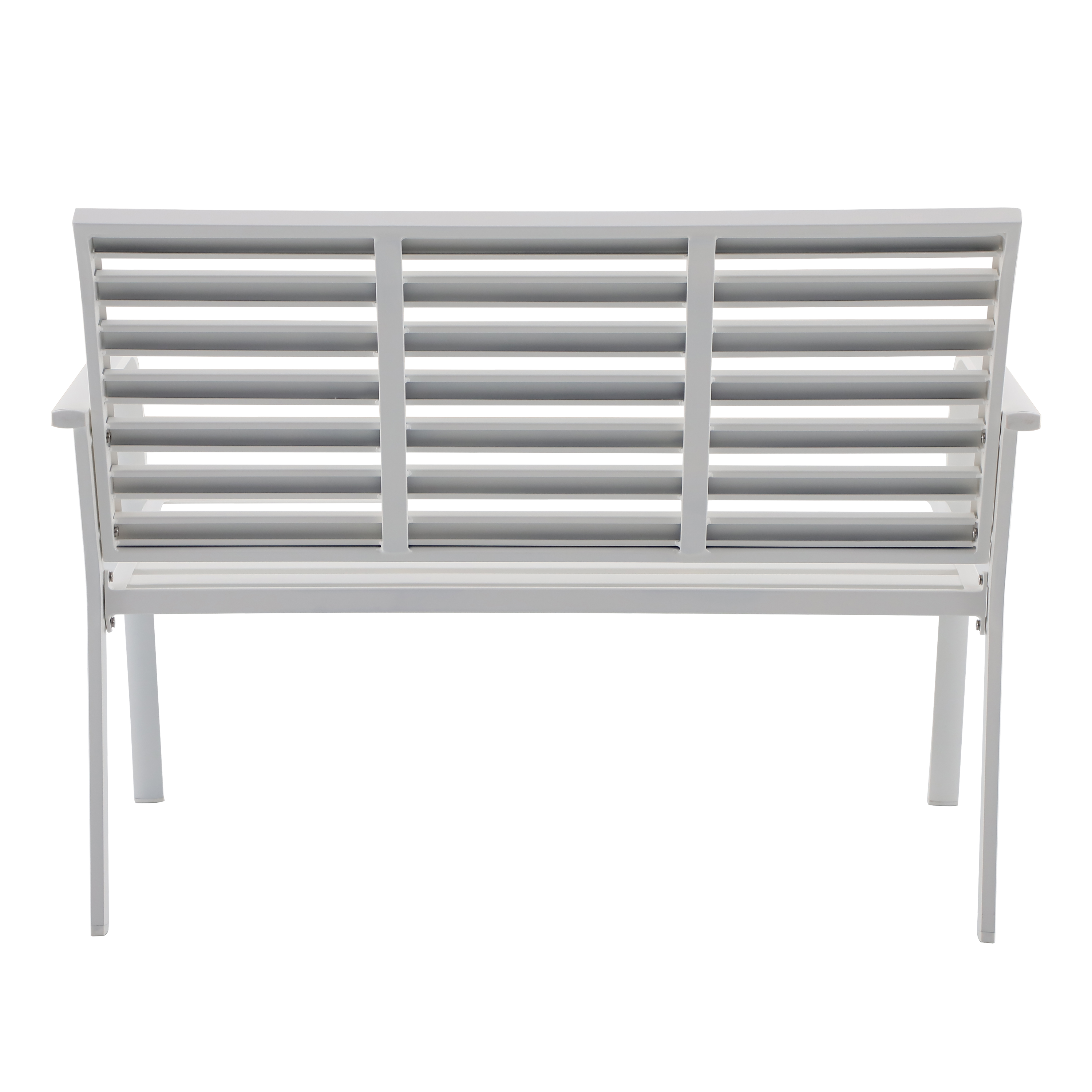 Panca da giardino in alluminio bianco con braccioli Centra NATERIAL, 3 posti - 8