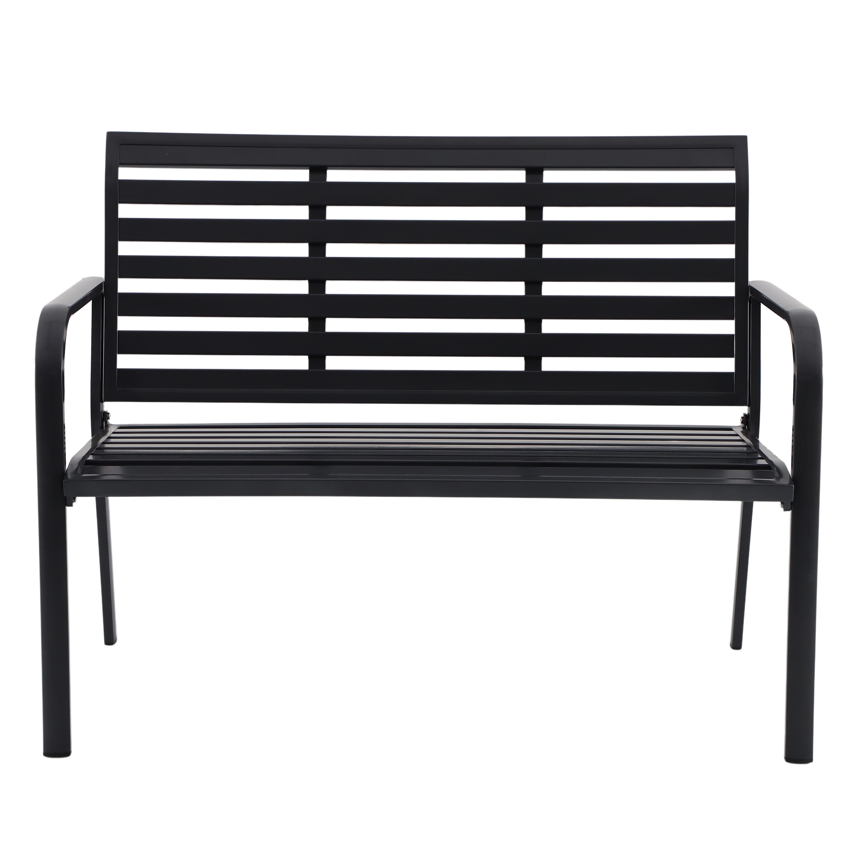 Panca da giardino in alluminio antracite con braccioli Centra NATERIAL, 3 posti - 8