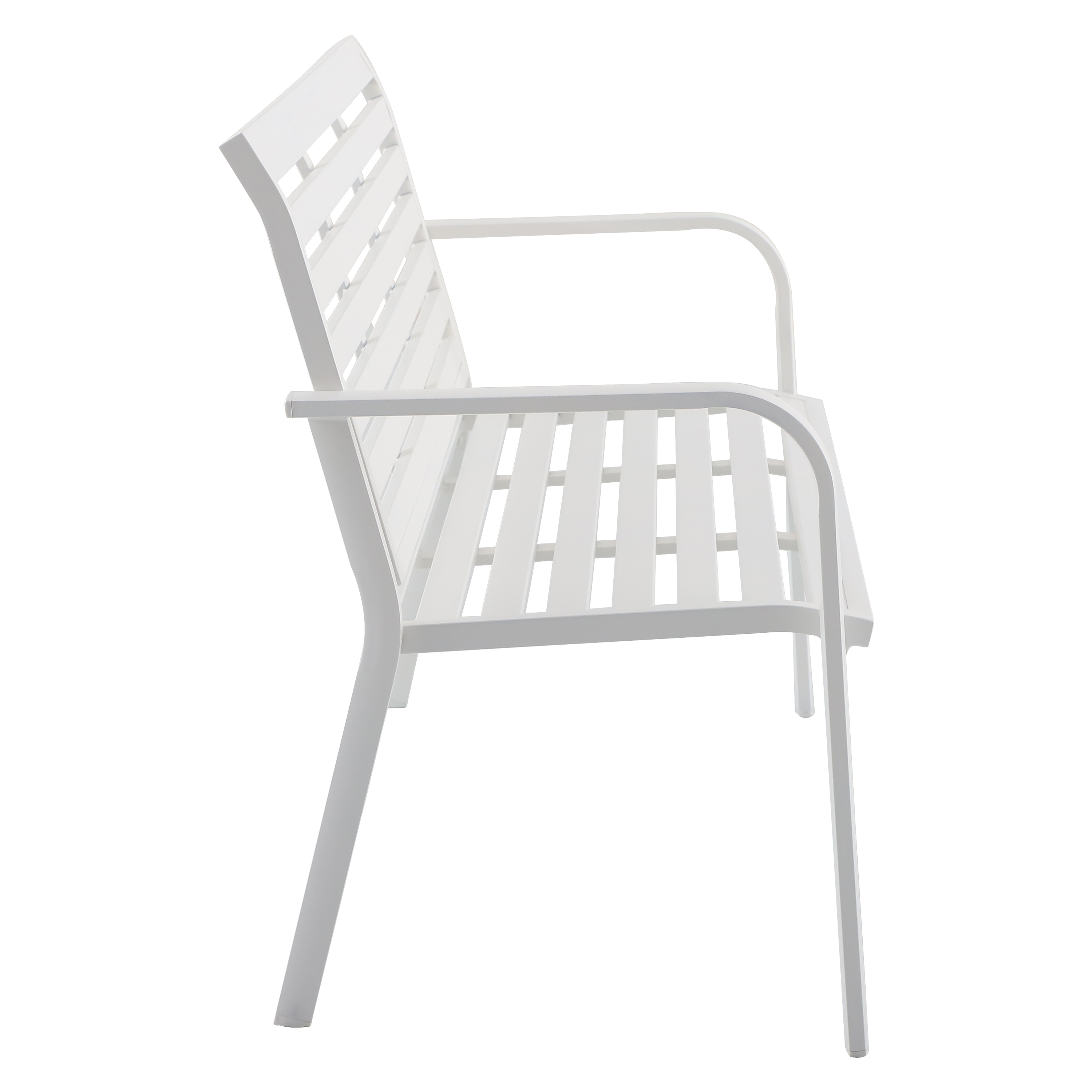 Panca da giardino in alluminio bianco con braccioli Centra NATERIAL, 3 posti - 6