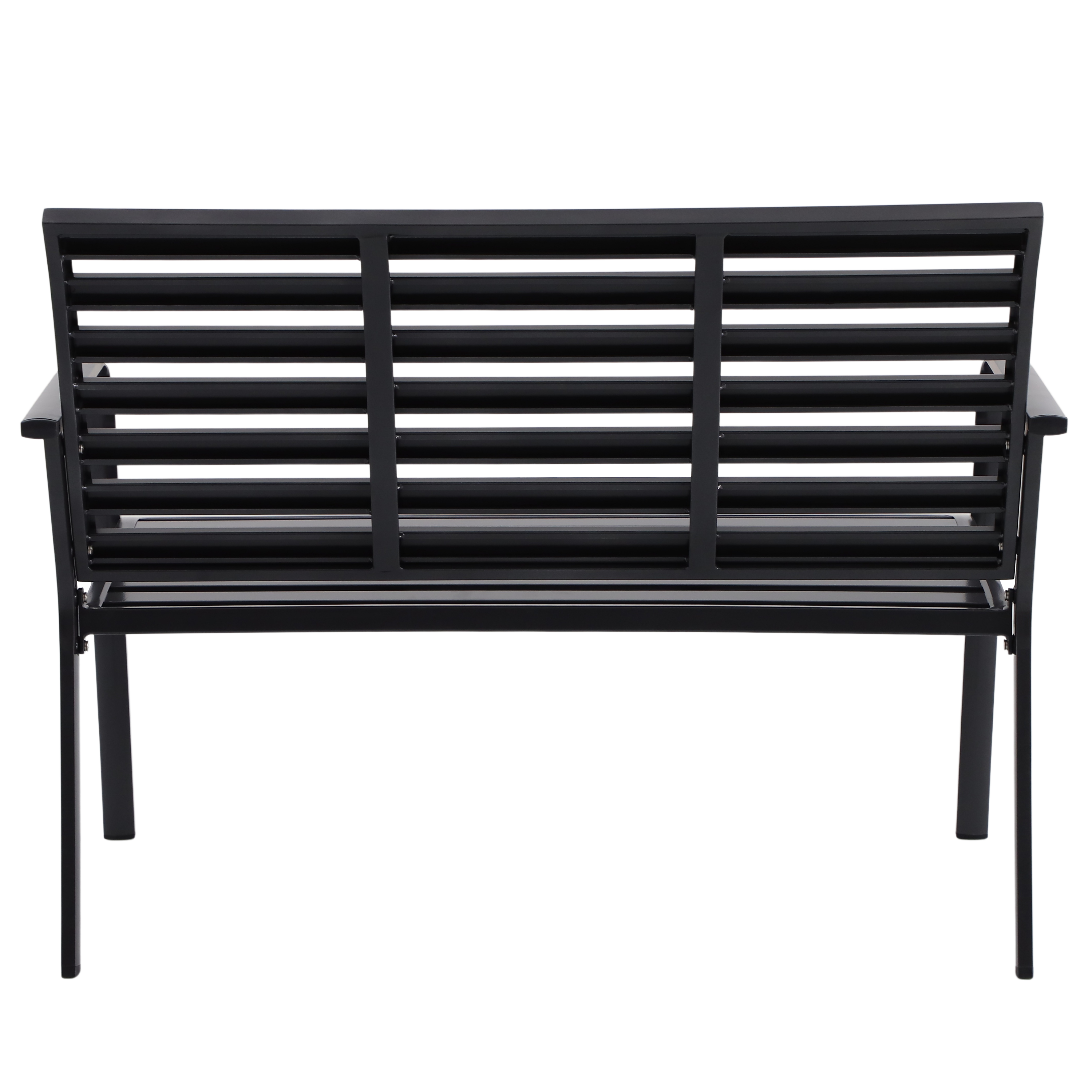 Panca da giardino in alluminio antracite con braccioli Centra NATERIAL, 3 posti - 9