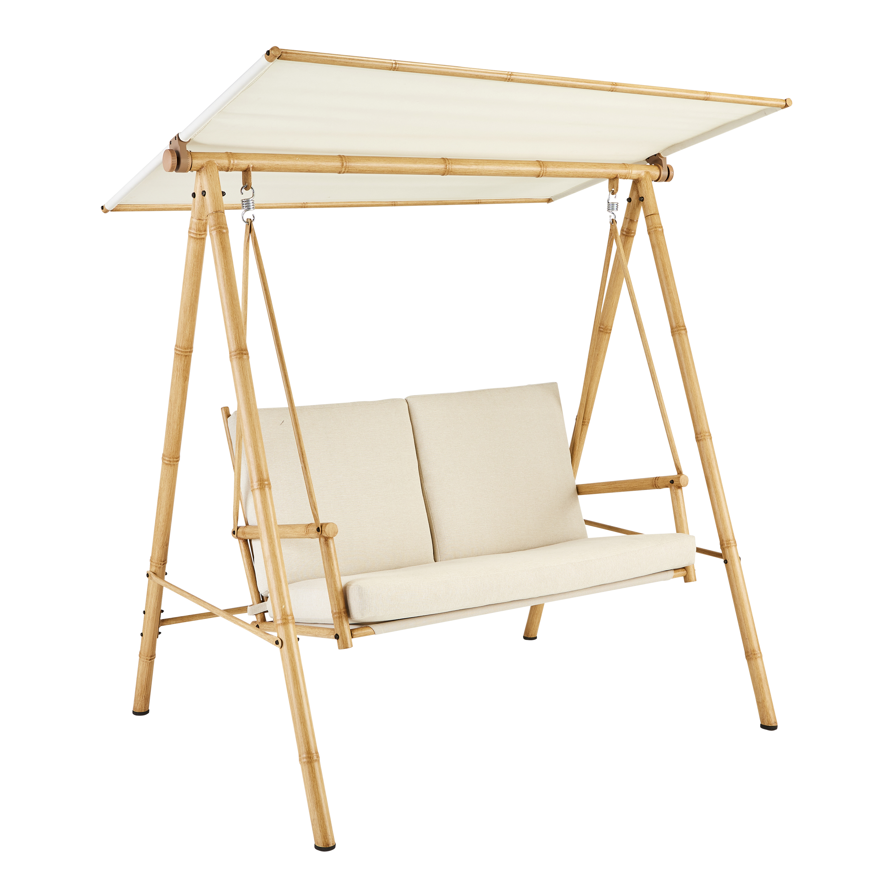 Balancín de acero naterial bamboo 126x169x163 cm