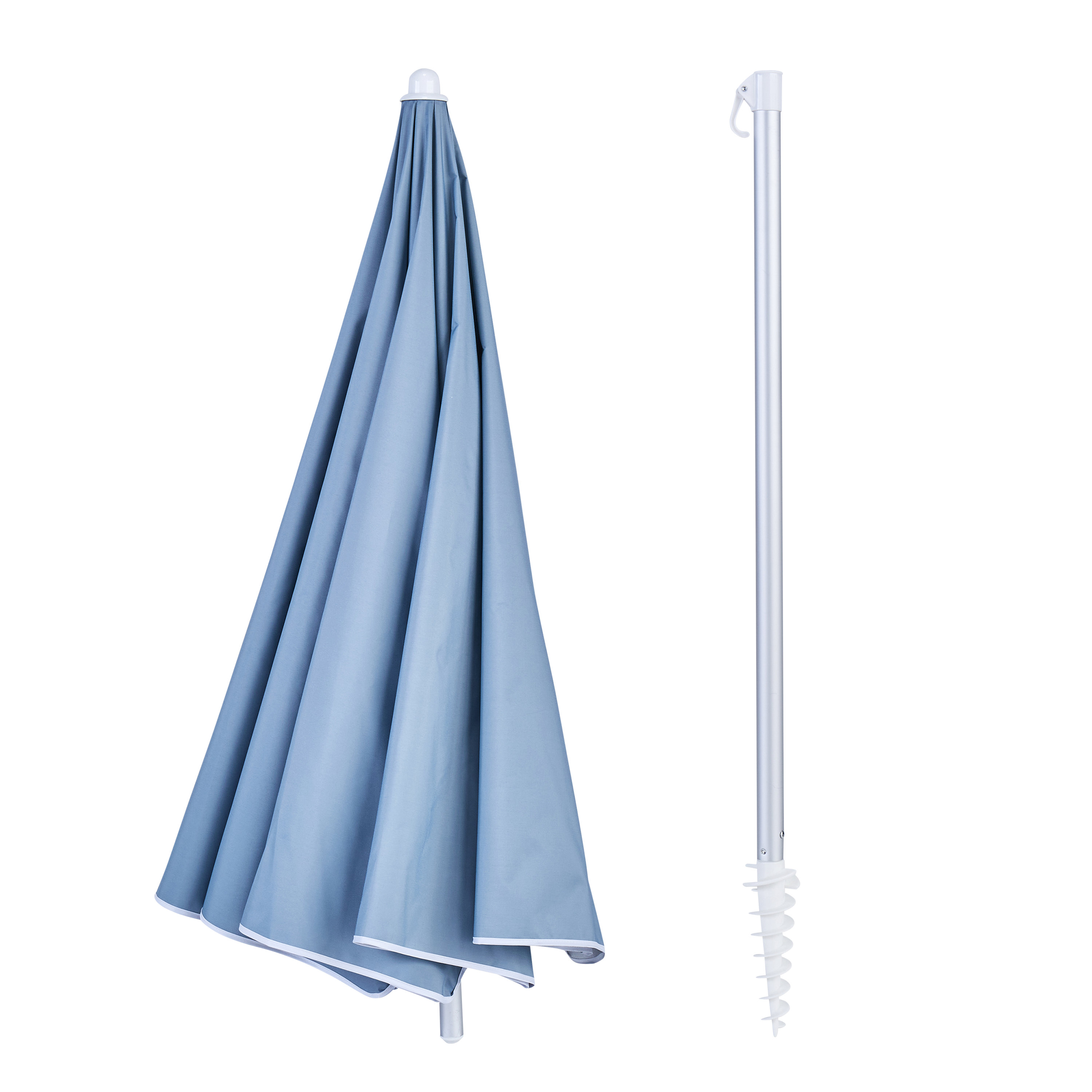Parasol redondo de aluminio NATERIAL Vali azul de ø 200 cm - 6