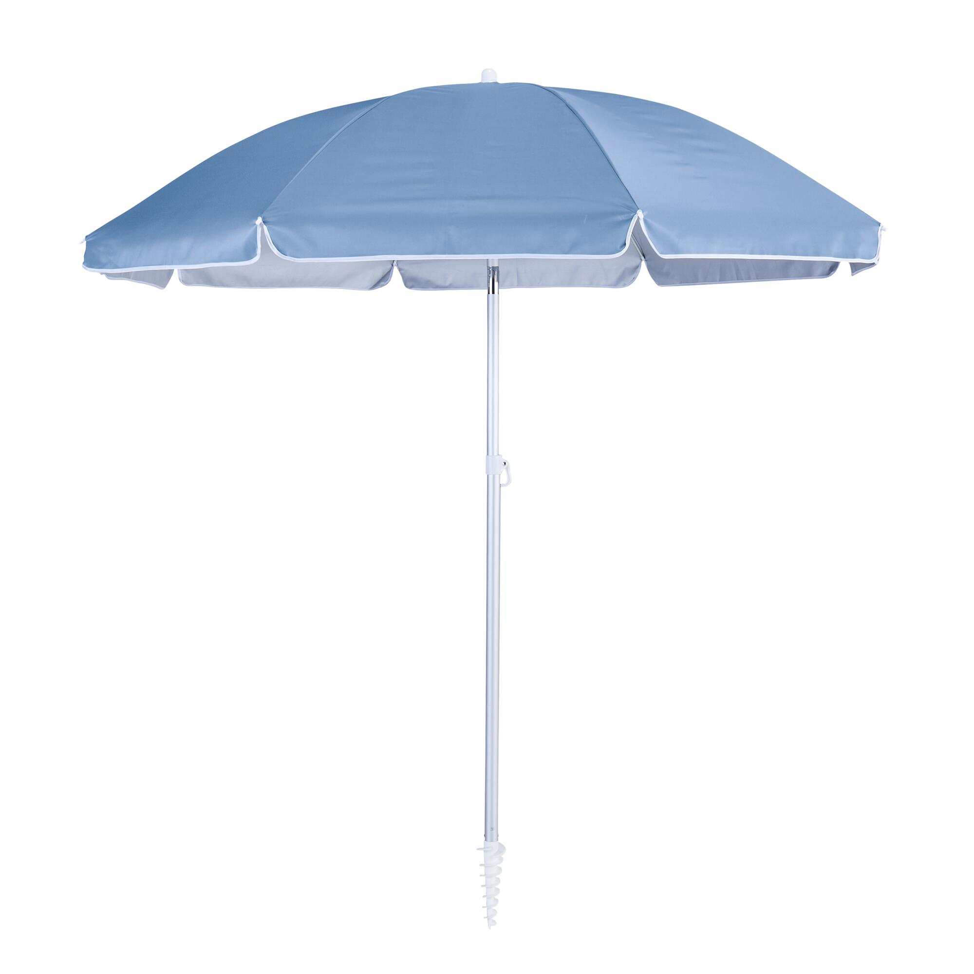 Parasol redondo de aluminio NATERIAL Vali azul de ø 200 cm | Leroy Merlin