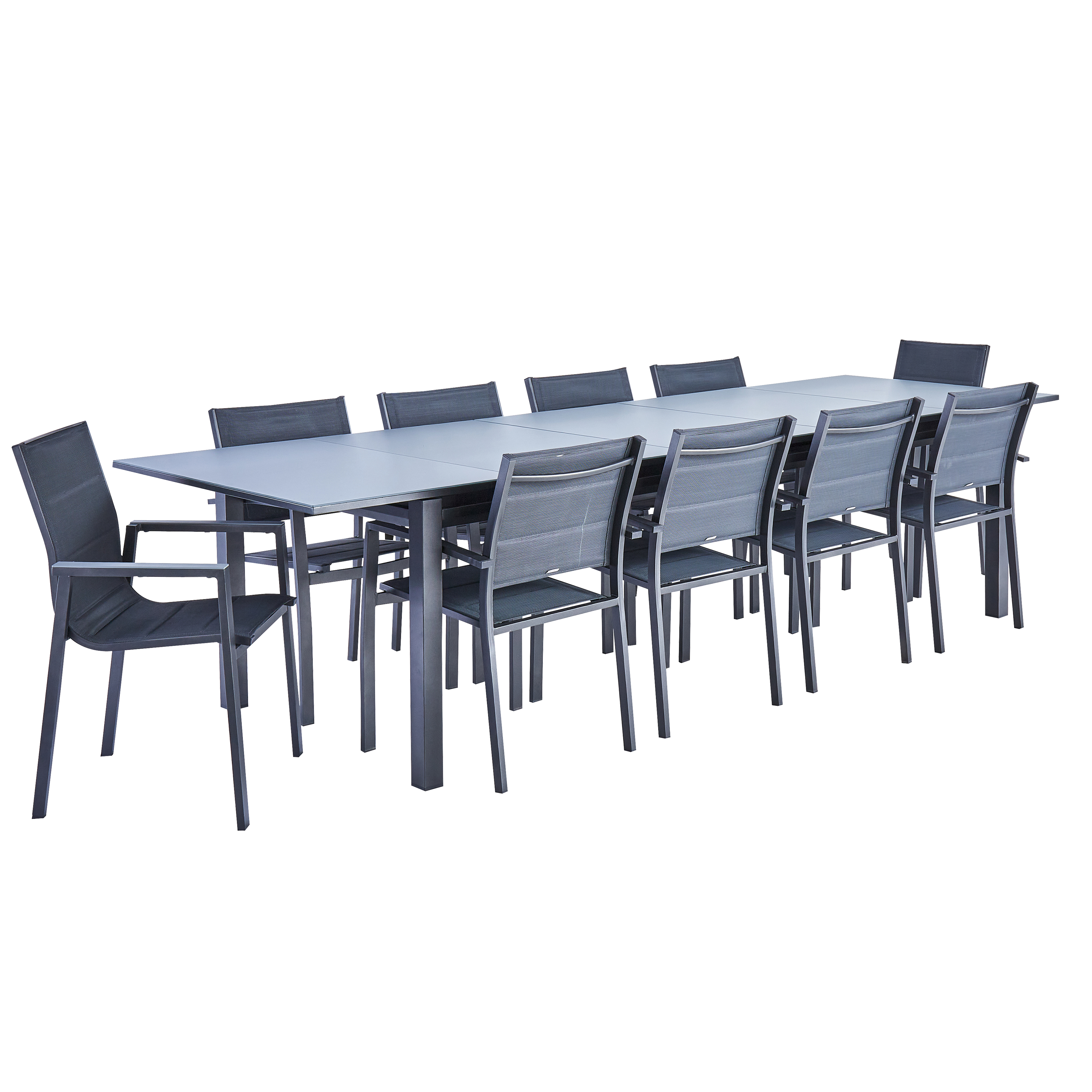 Stół ogrodowy rozsuwany Odyssea 100x256/320 cm antracytowy Naterial - 19