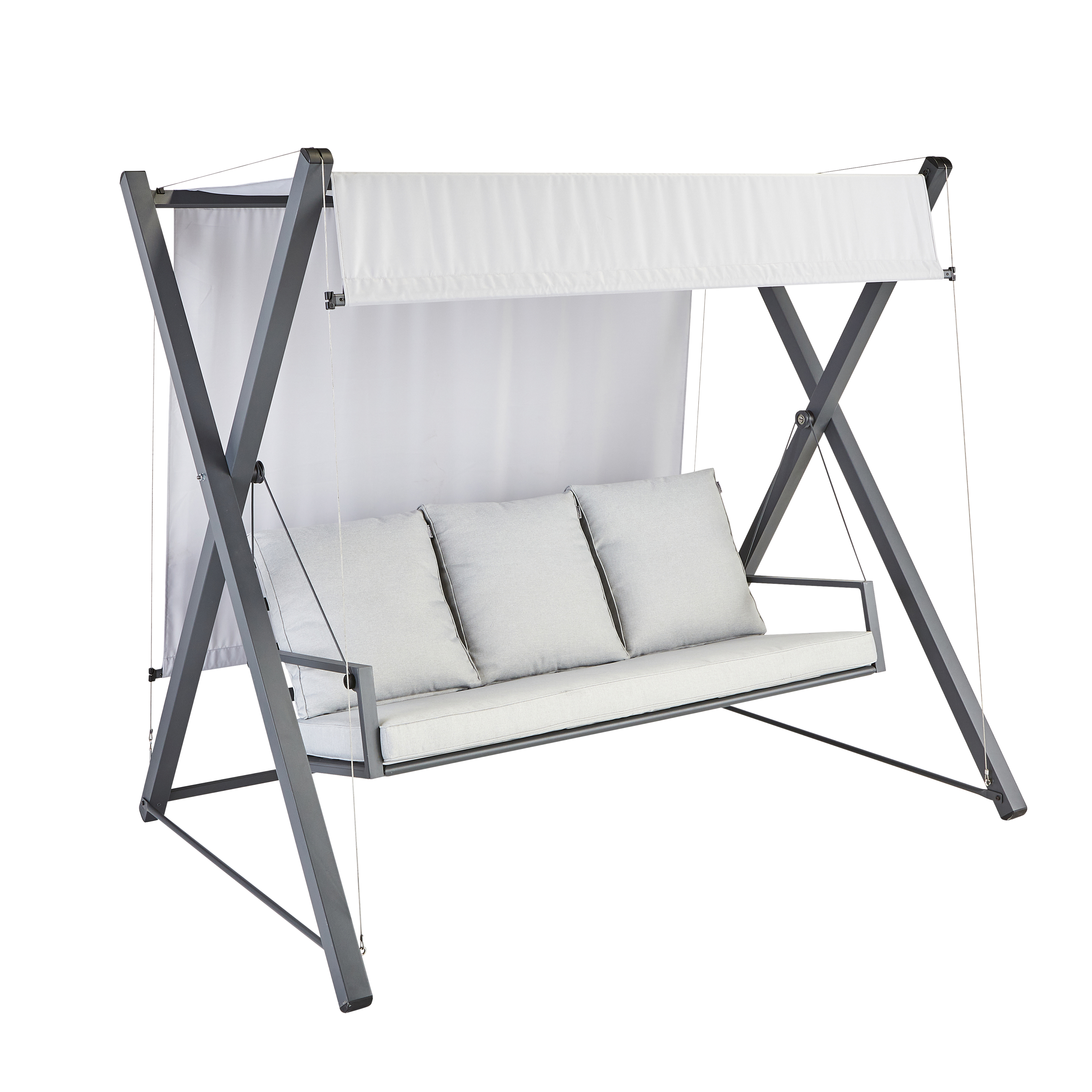 Huśtawka ogrodowa Odyssea szara Naterial