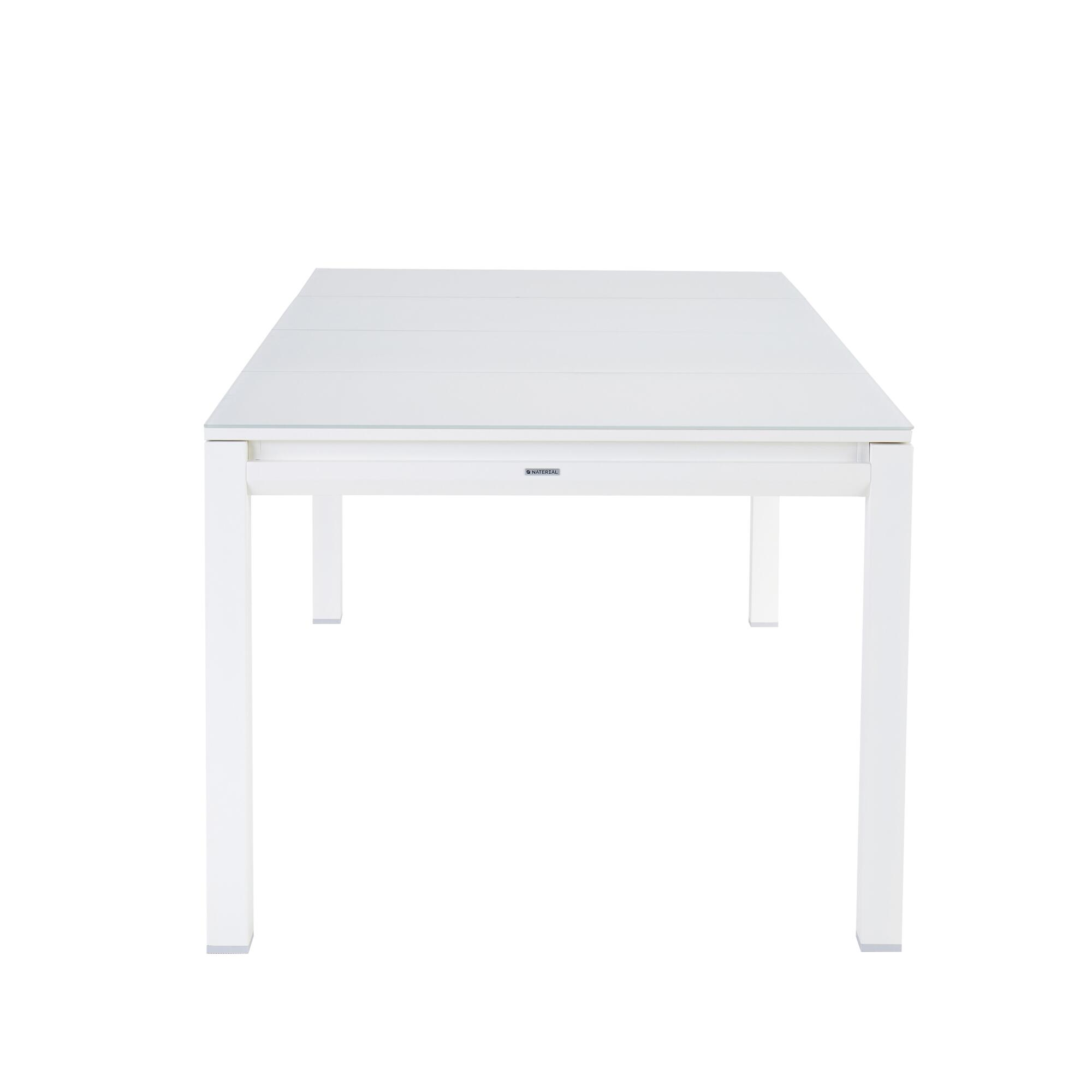 Tavolo da giardino allungabile Odyssea II NATERIAL in alluminio bianco con piano in vetro per 6 persone 180/240x100cm - 7