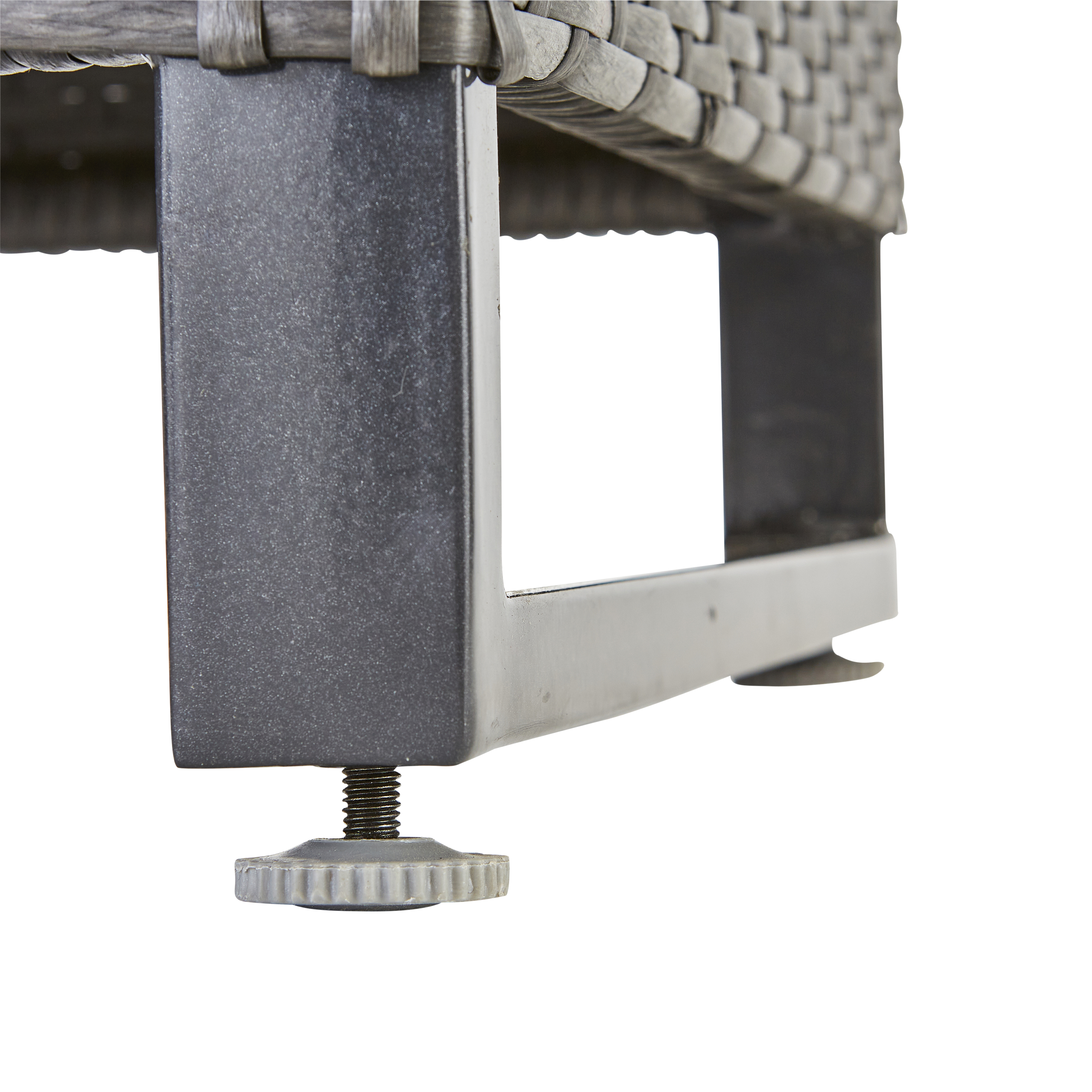 Pouf da giardino con cuscino grigio Noa NATERIAL, struttura in acciaio seduta in rattan sintetico antracite, L 40 x H 38 x P 40 cm - 7