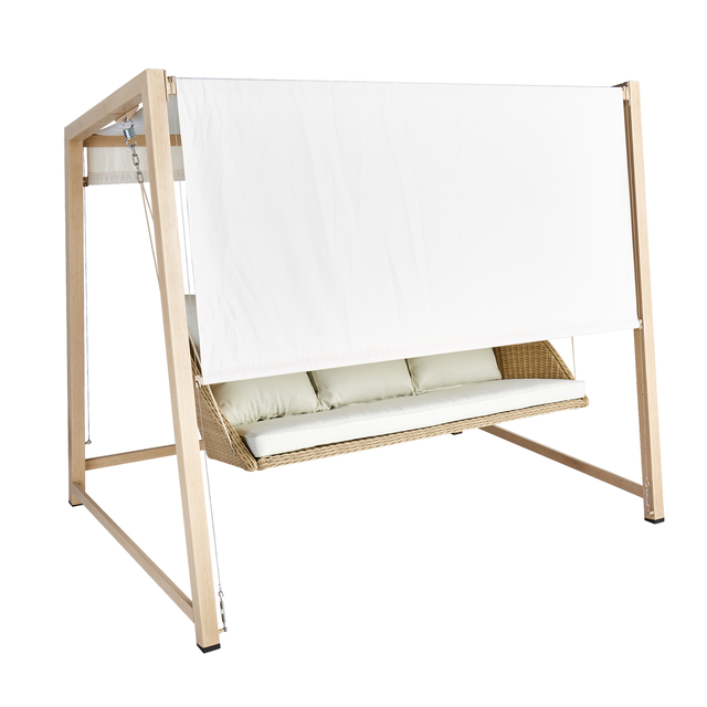 Balancelle 3 places en acier beige NATERIAL Medena