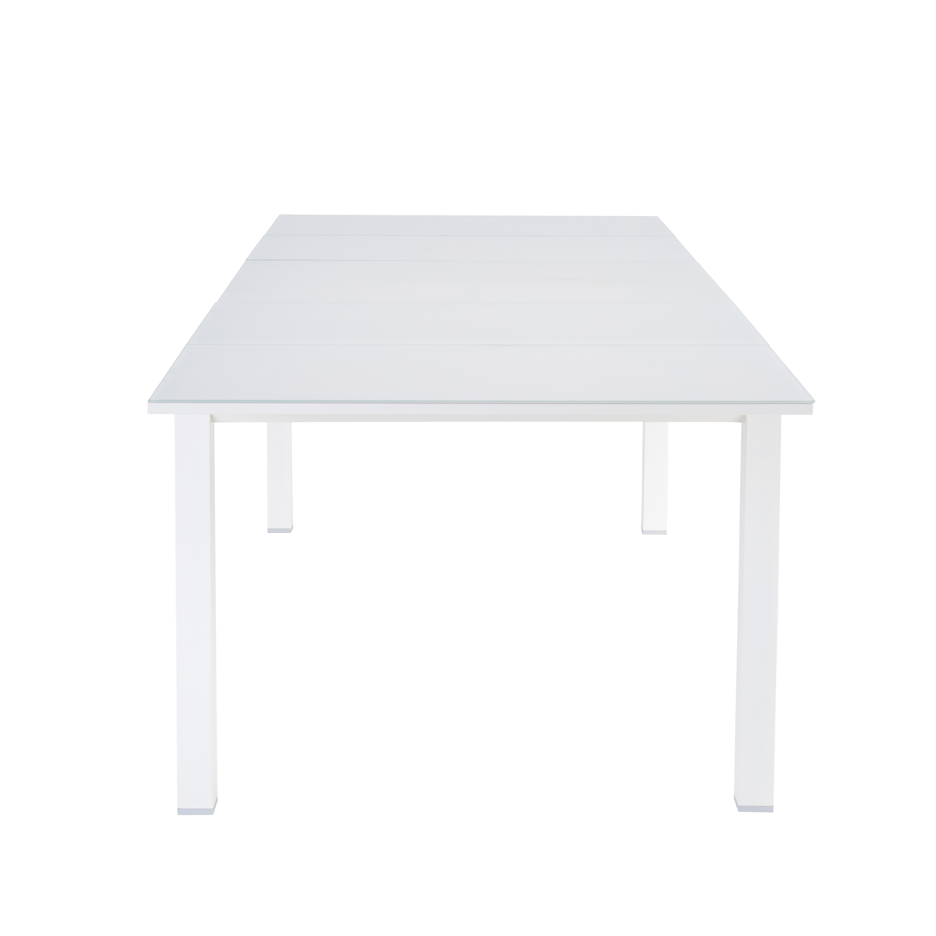 Tavolo da giardino allungabile Odyssea II NATERIAL in alluminio bianco con piano in vetro per 6 persone 180/240x100cm - 10