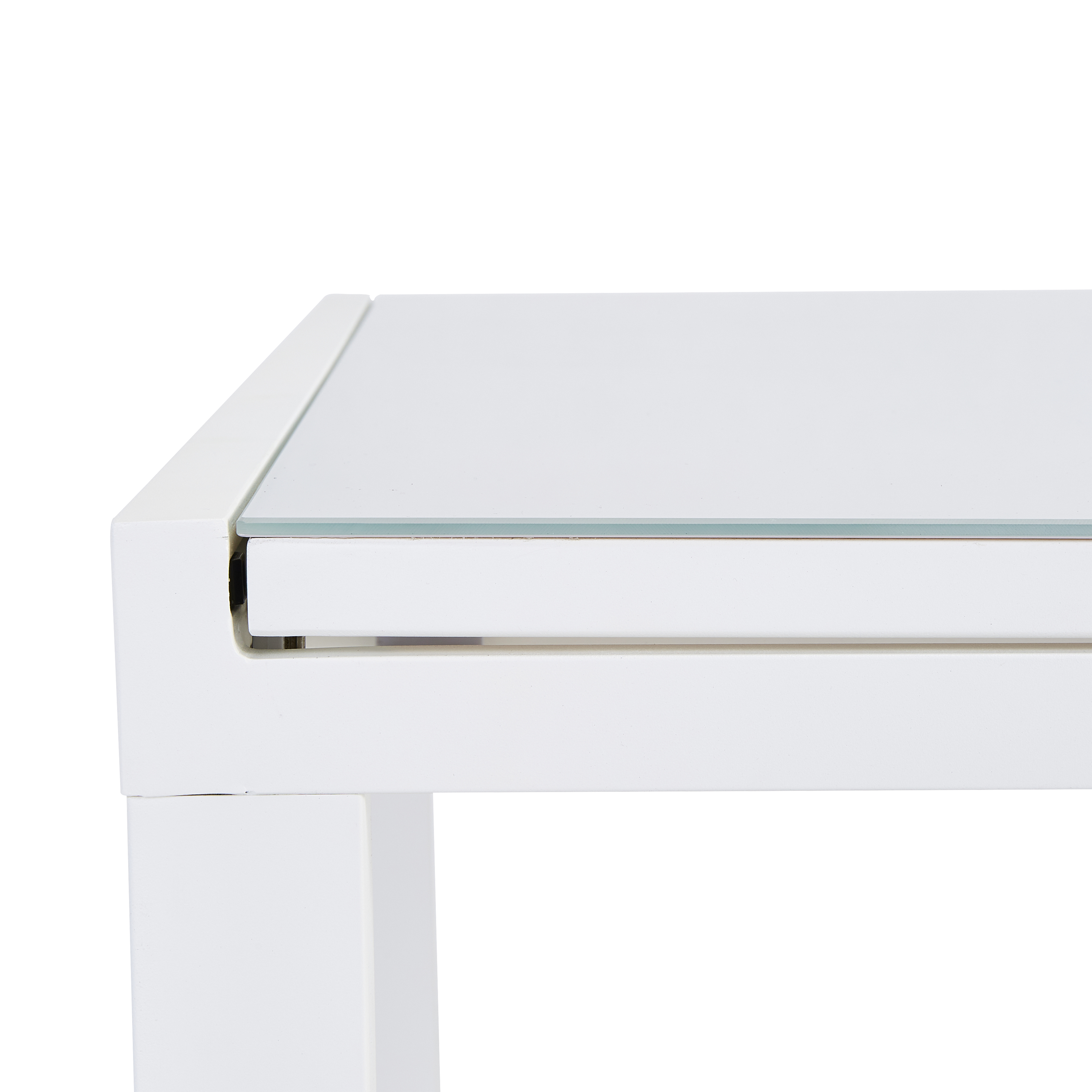 Tavolo da giardino allungabile Lyra II NATERIAL in alluminio bianco con piano in vetro  per 6 persone 90/160x90cm - 17