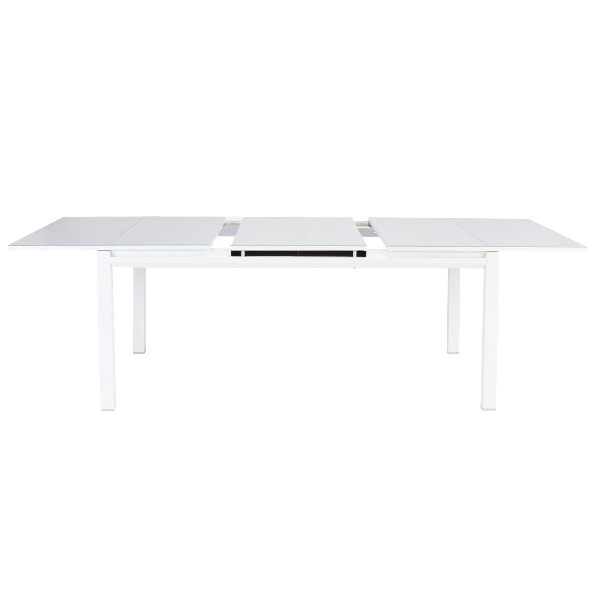 Tavolo da giardino allungabile Odyssea II NATERIAL in alluminio bianco con piano in vetro per 6 persone 180/240x100cm - 6