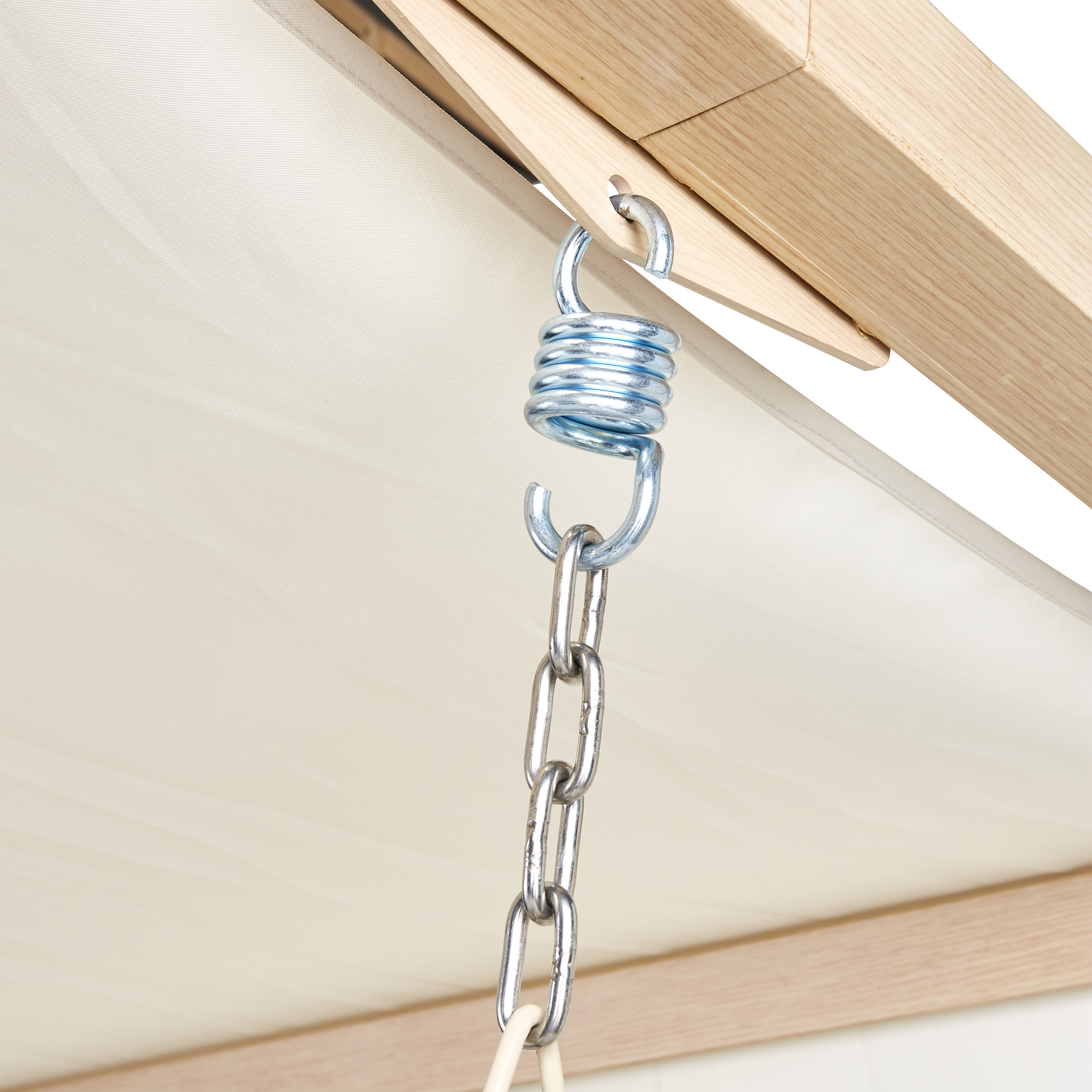 Balancelle 3 places en acier beige NATERIAL Medena l.216 x P.165 x H.180 cm - 9