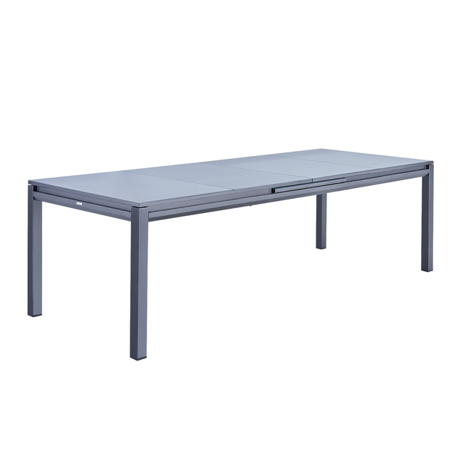 Table de jardin NATERIAL Odyssea alu/verre rectangulaire anthracite 12 personnes