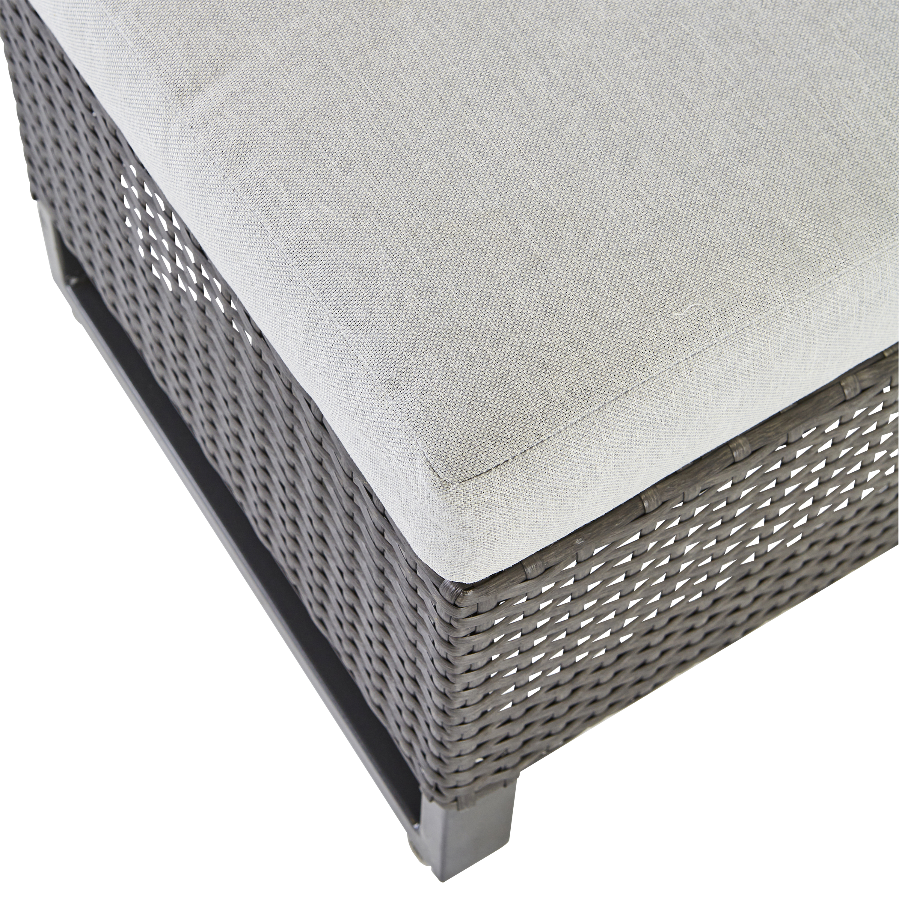 Pouf da giardino con cuscino grigio Noa NATERIAL, struttura in acciaio seduta in rattan sintetico antracite, L 40 x H 38 x P 40 cm - 10