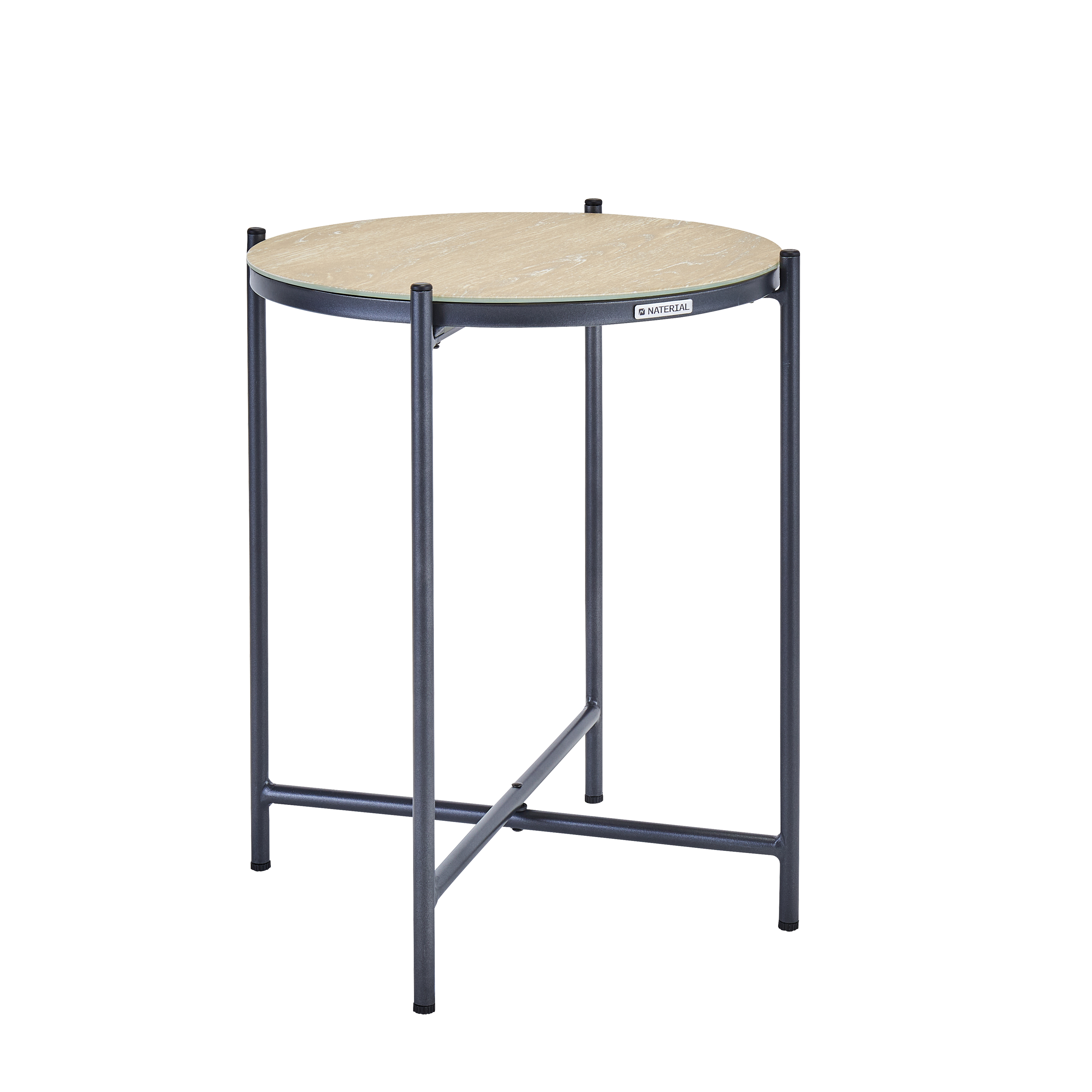 Stolik ogrodowy okrągły Mobis 45 cm beżowy Naterial