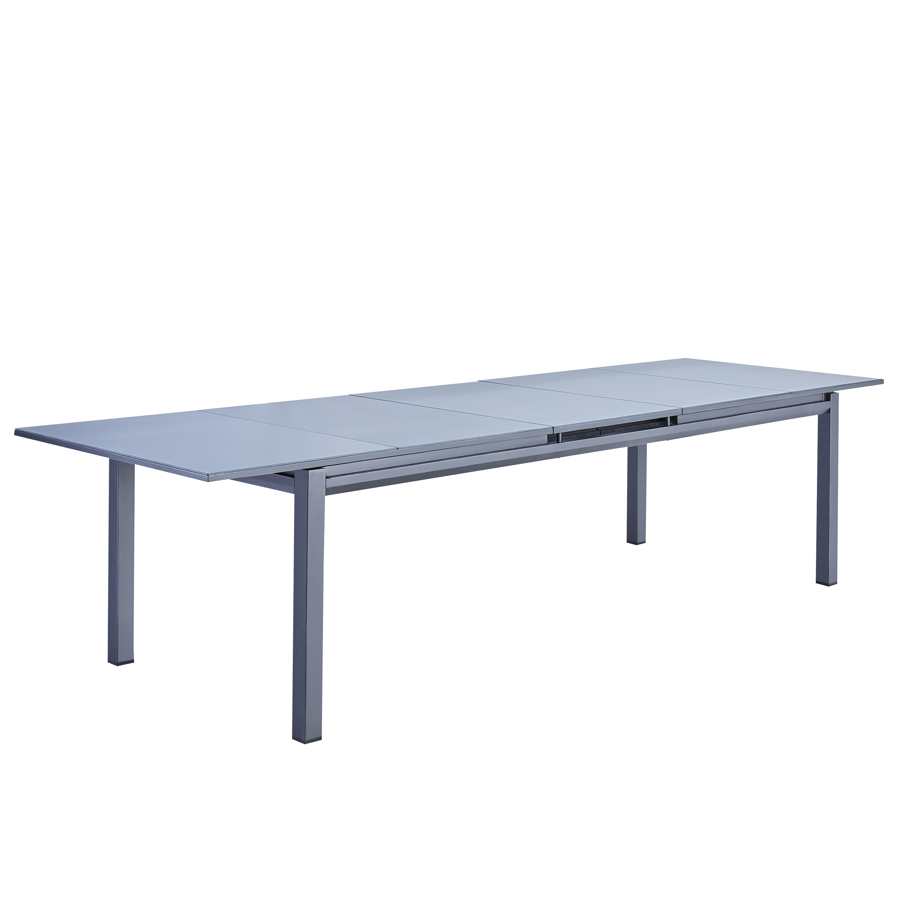 Mesa de jardín extensible de aluminio naterial odyssea gris 256/320x76x100 cm