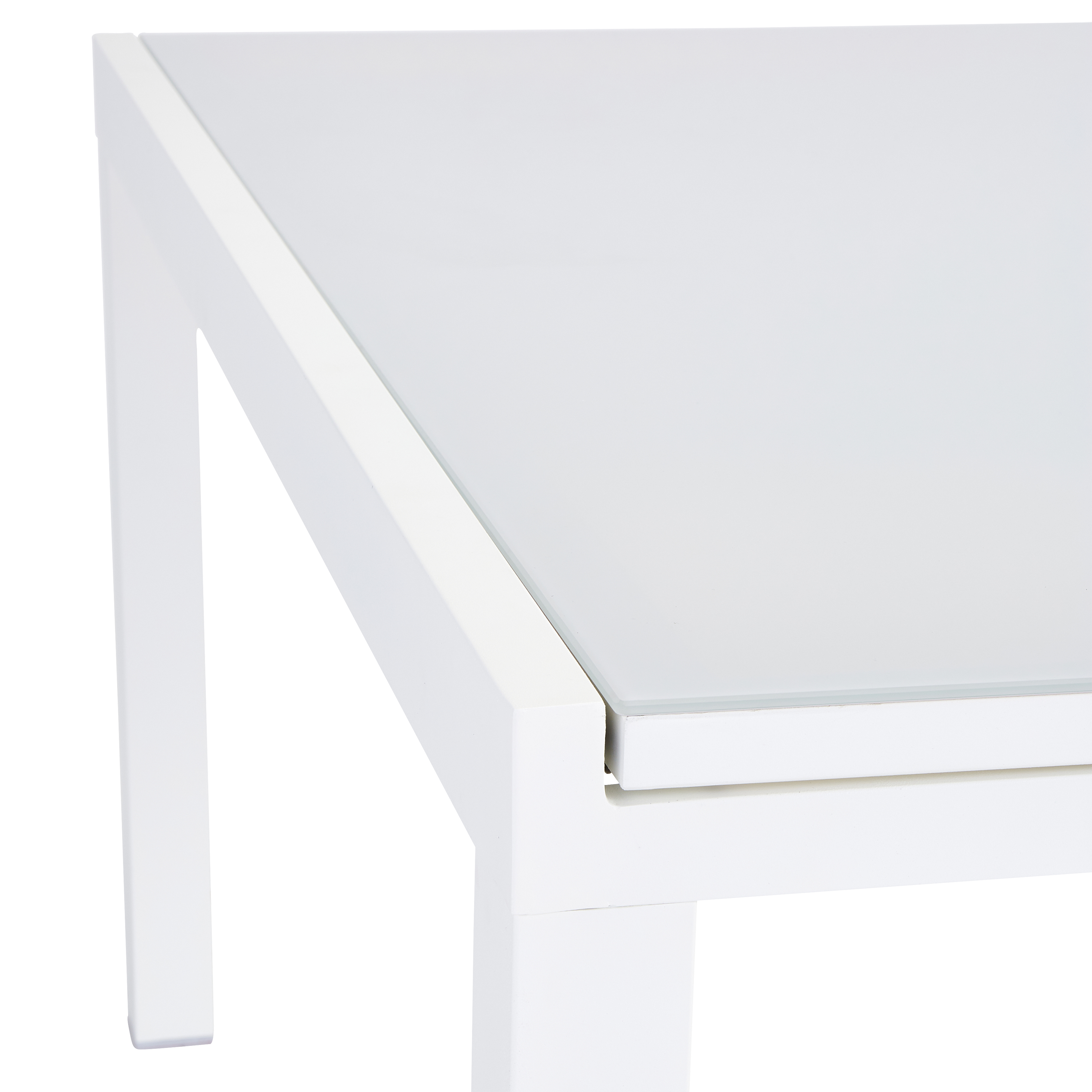 Tavolo da giardino allungabile Lyra II NATERIAL in alluminio bianco con piano in vetro  per 6 persone 90/160x90cm - 9
