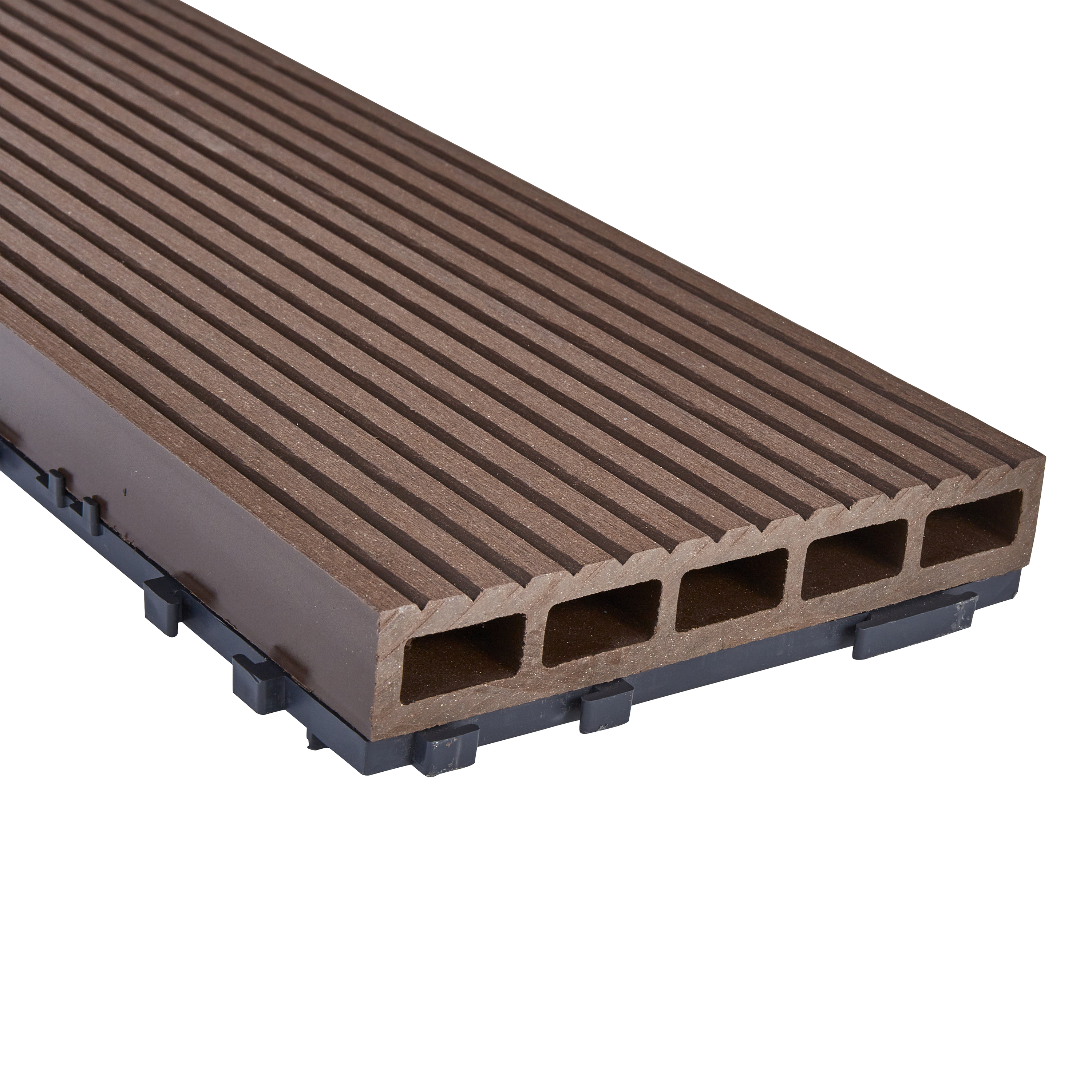 Listone a incastro da esterno in composito di legno e plastica (wpc) effetto legno pioppo marrone L 120 x L 15 cm x Sp. 23 mm Komi - 6