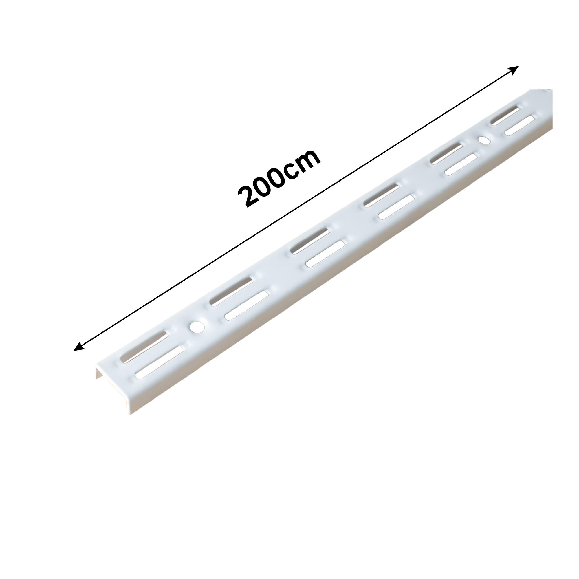 Lot de 4 crémaillères doubles acier, H.200 cm entraxe 50 mm - 2