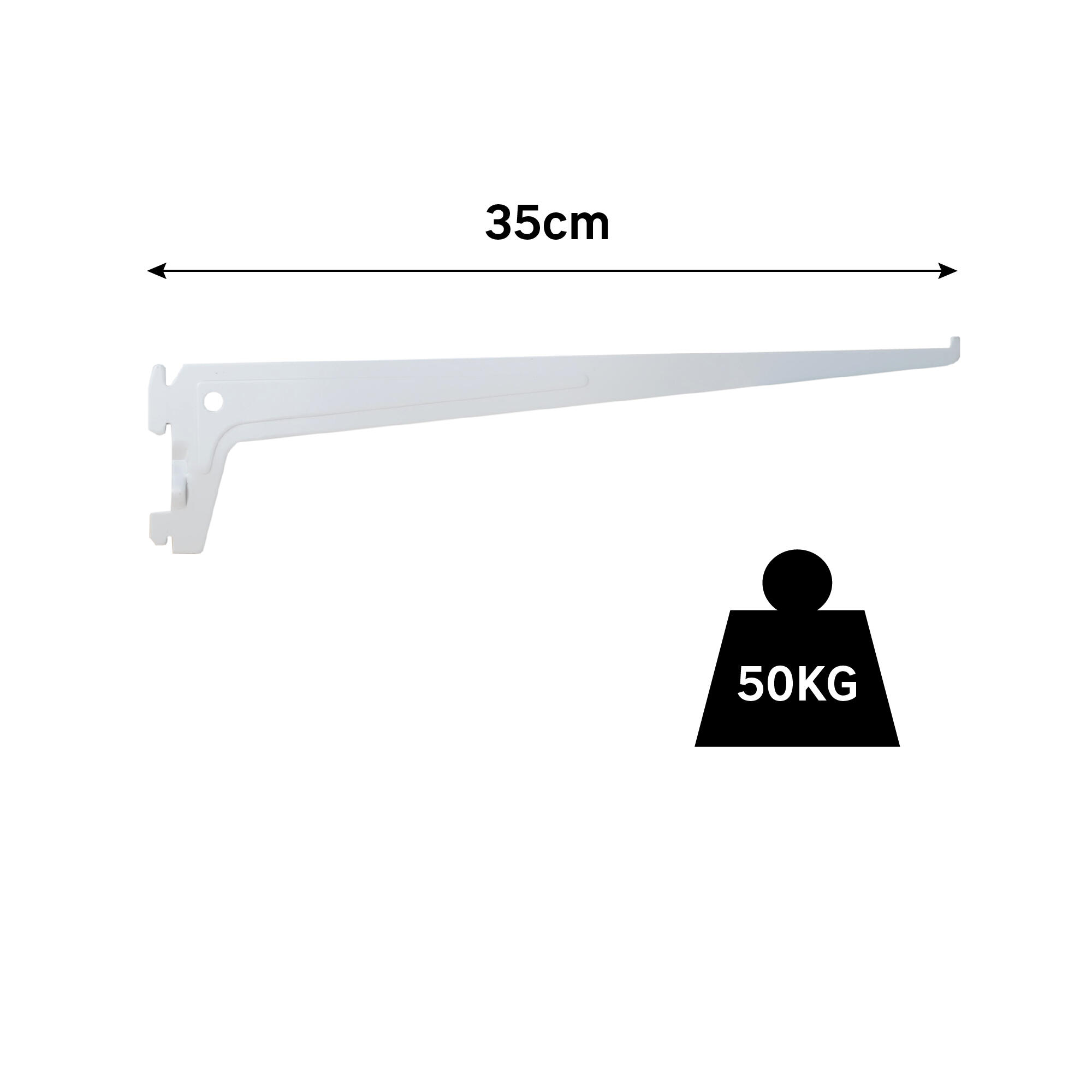 Supporto per cremagliera semplice Spaceo L 36.7 x H 8.4 x P 35 cm bianco - 5