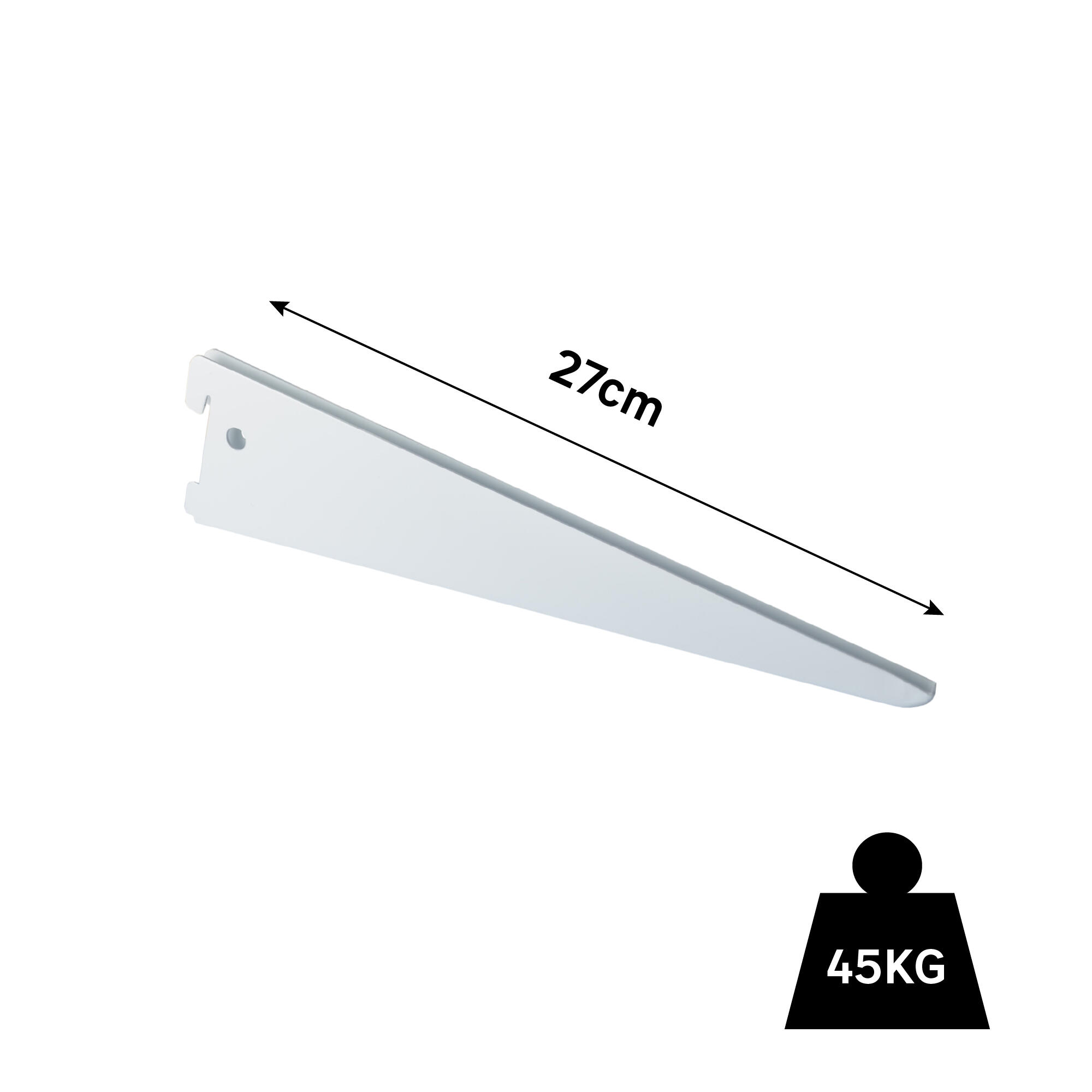 Supporto doppio per mensola Spaceo L 28.1 x H 1 x P 27 cm bianco - 5
