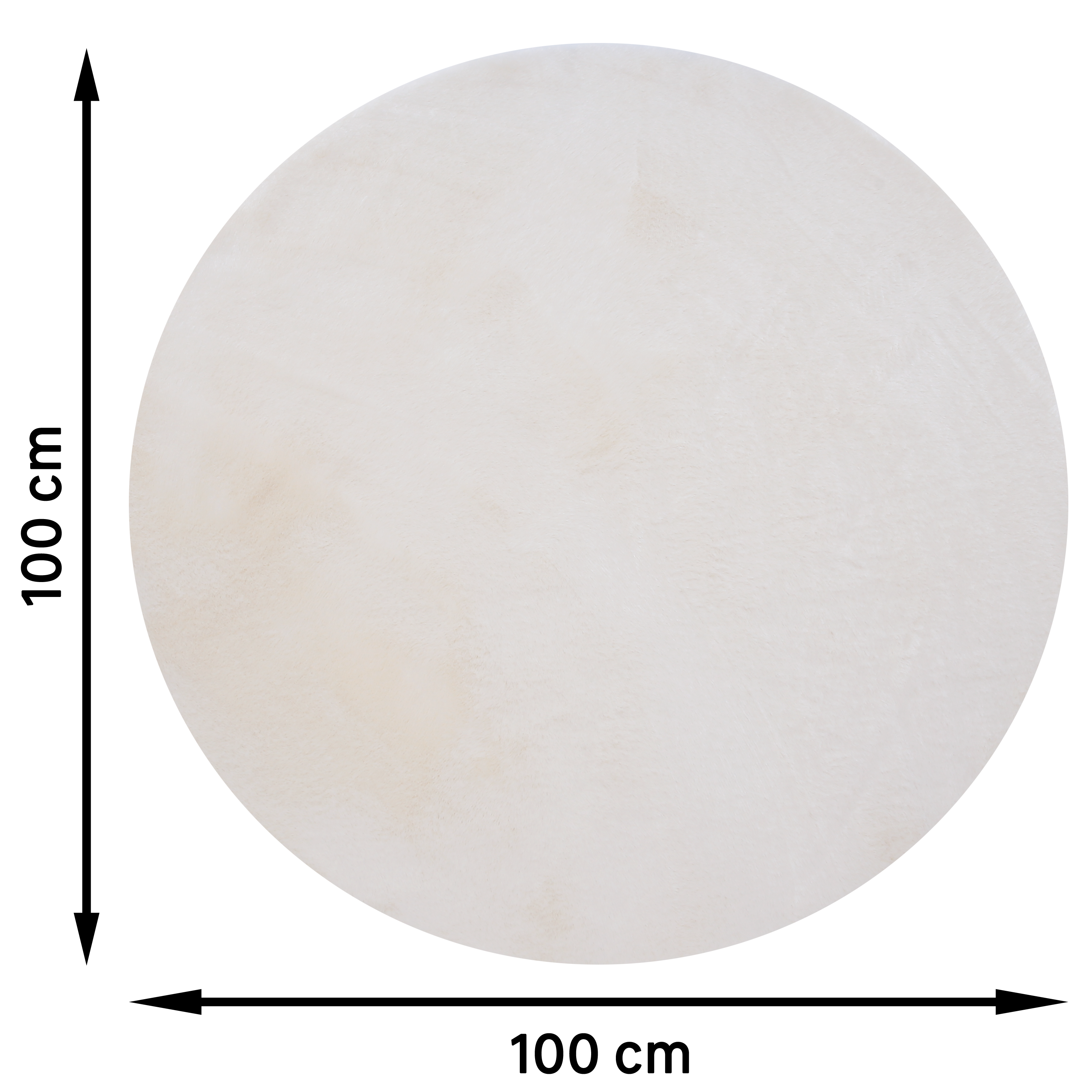 Tapete redondo liso INSPIRE BIANCA FAKE RABBIT D100CM CREAM 5 - 10