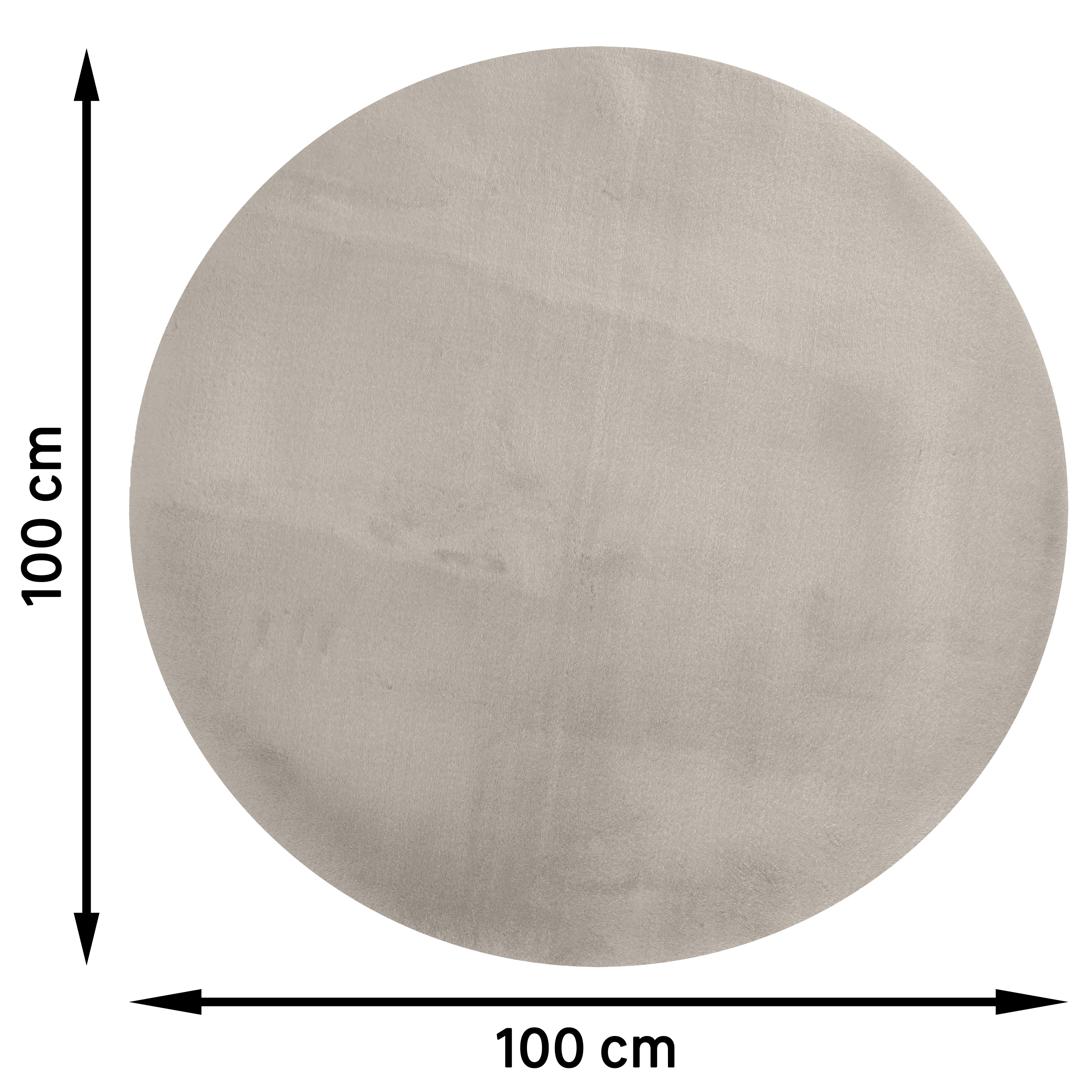 Tapete redondo liso INSPIRE BIANCA FAKE RABBIT D100CM MOON 4 - 8