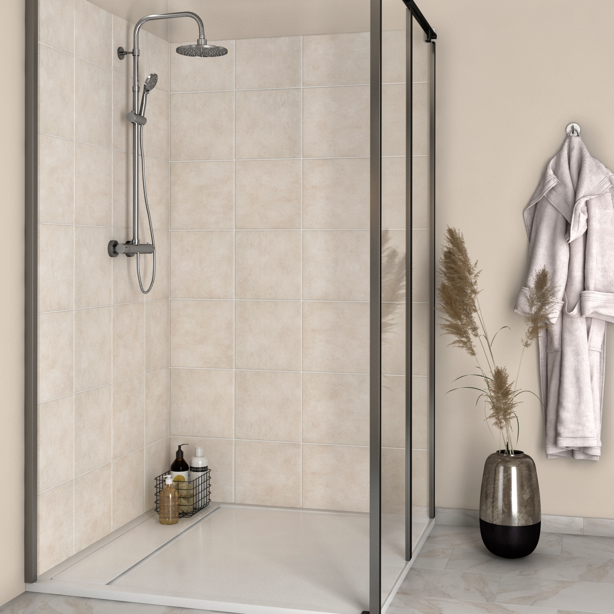 Piastrella da pavimento e rivestimento interno in gres porcellanato 30.5 x 30.5 cm smaltato beige opaco Road R9 traffico intenso (pei 4/5) Sp. 7 mm 1.86 mq - 3
