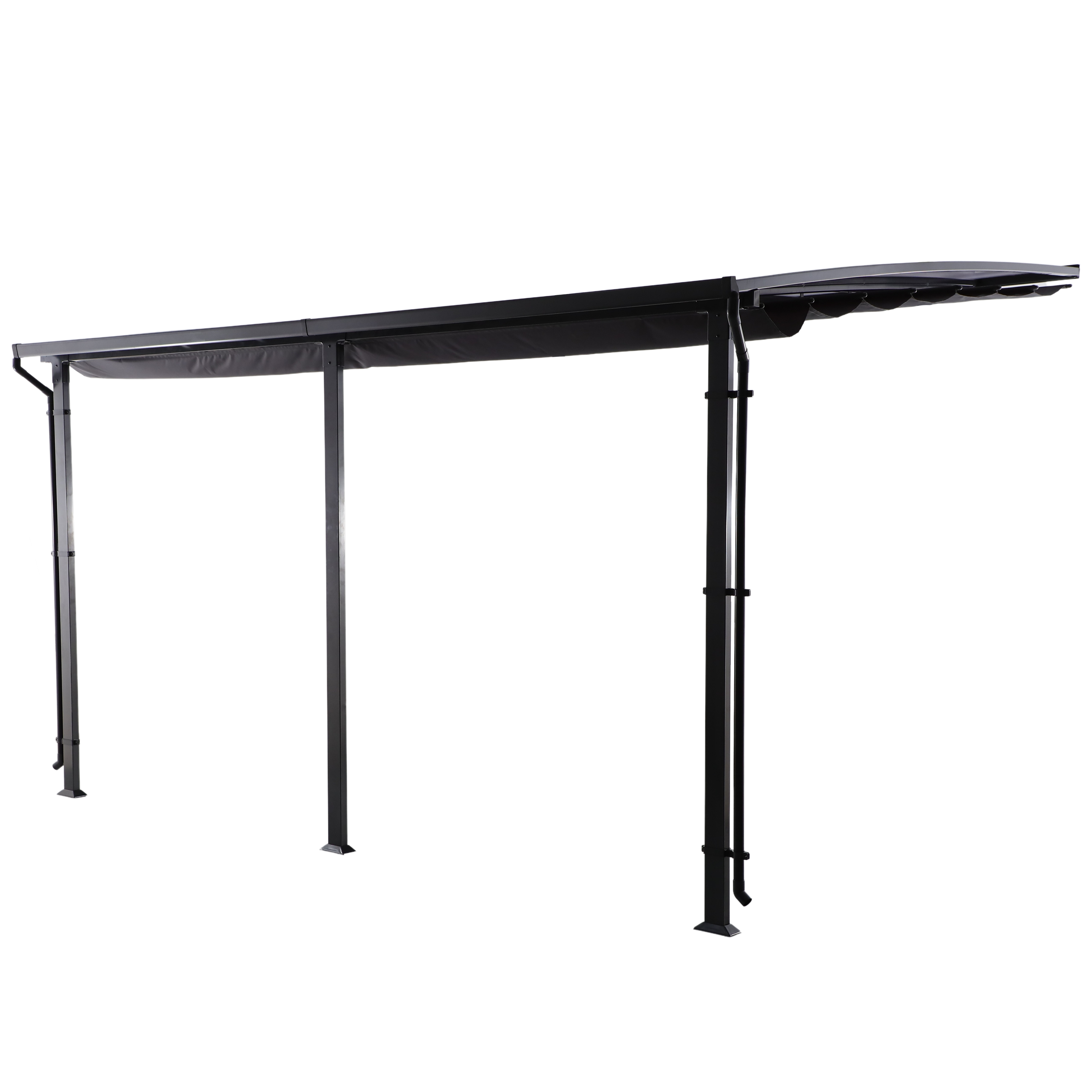 Pergola adossée NATERIAL Yena acier et aluminium gris anthracite, 12.85 m² - 7