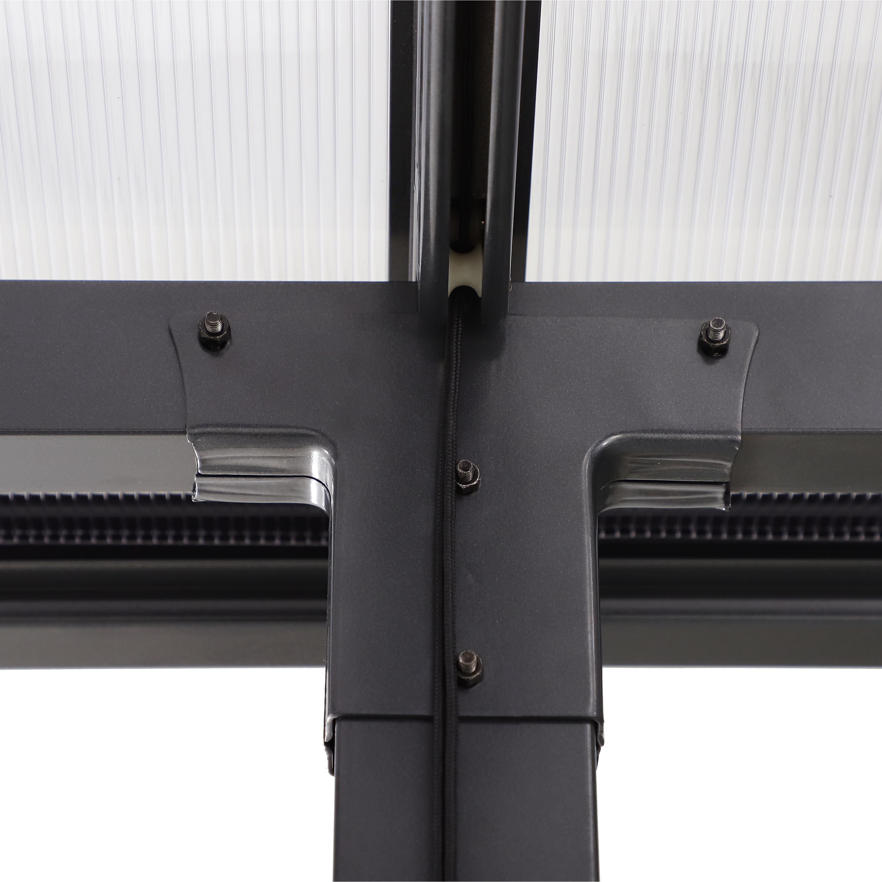 Pérgola de acero Yena gris de 400x350x270 cm - 15