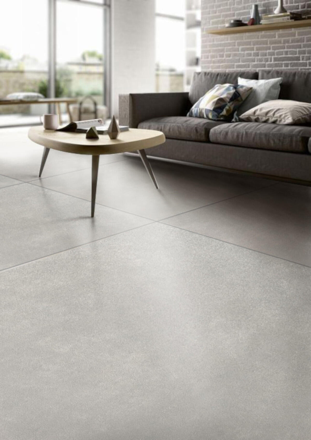 Piastrella da pavimento e rivestimento interno in gres porcellanato 100 x 100 cm rettificato grigio opaco Concrete R9 traffico intenso (pei 4/5) Sp. 3.5 mm - 3