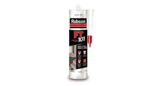 Rubson Mastic Salle de bain Saine Blanc , Joint silicone multi-matériaux  renforcé en antifongiques, mastic sanitaire blanc, souple & étanche, 280 ml