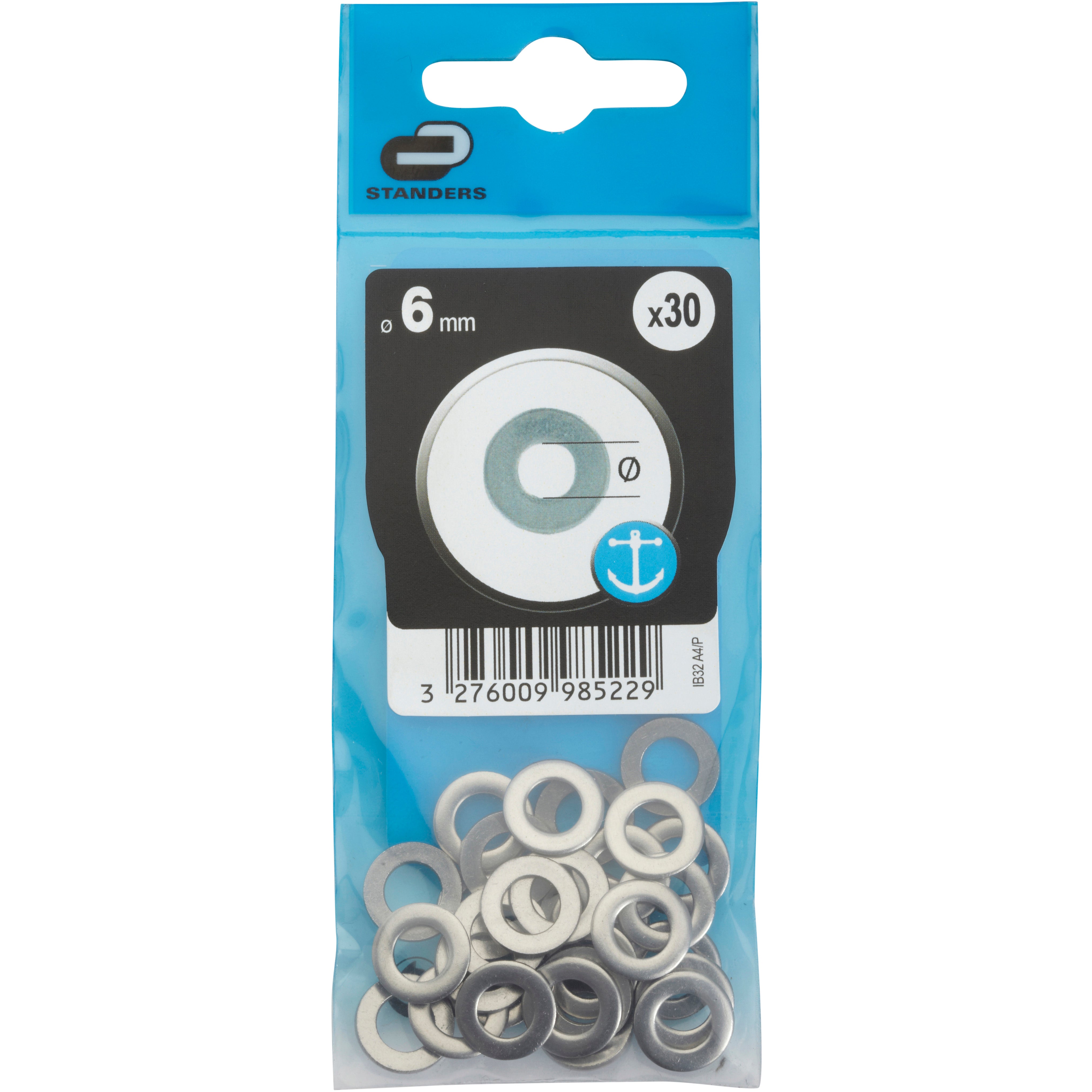 30 rondelles acier inoxydable STANDERS, Ø6 mm - 4